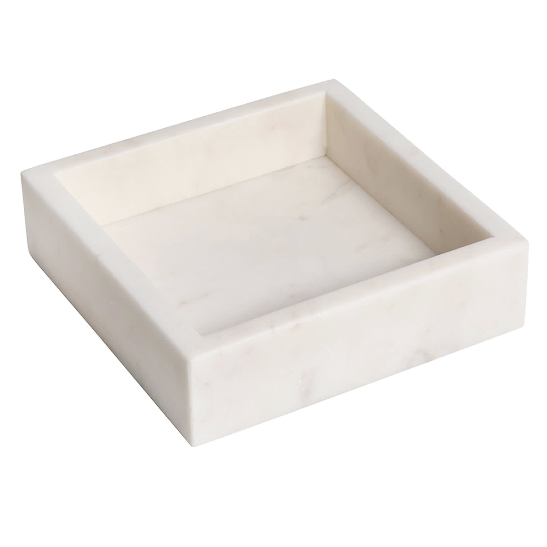 White Marble Square Trinket Tray, 5.3"