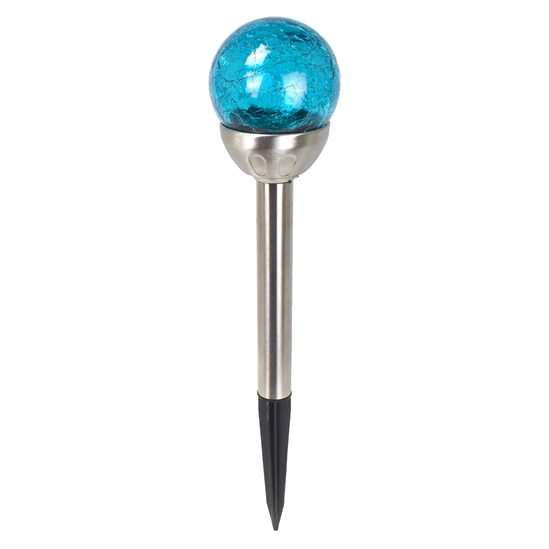 Solar Blue Crackle Small Globe Pathway Light