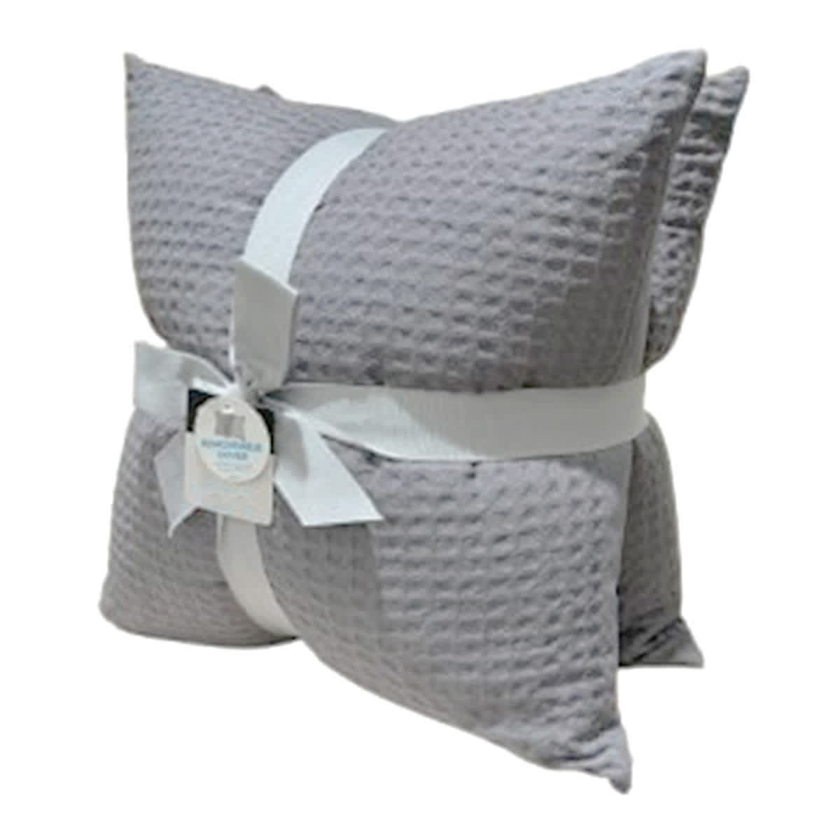 Crosby St. 2-Pack Grey Waffle Throw Pillows, 18"