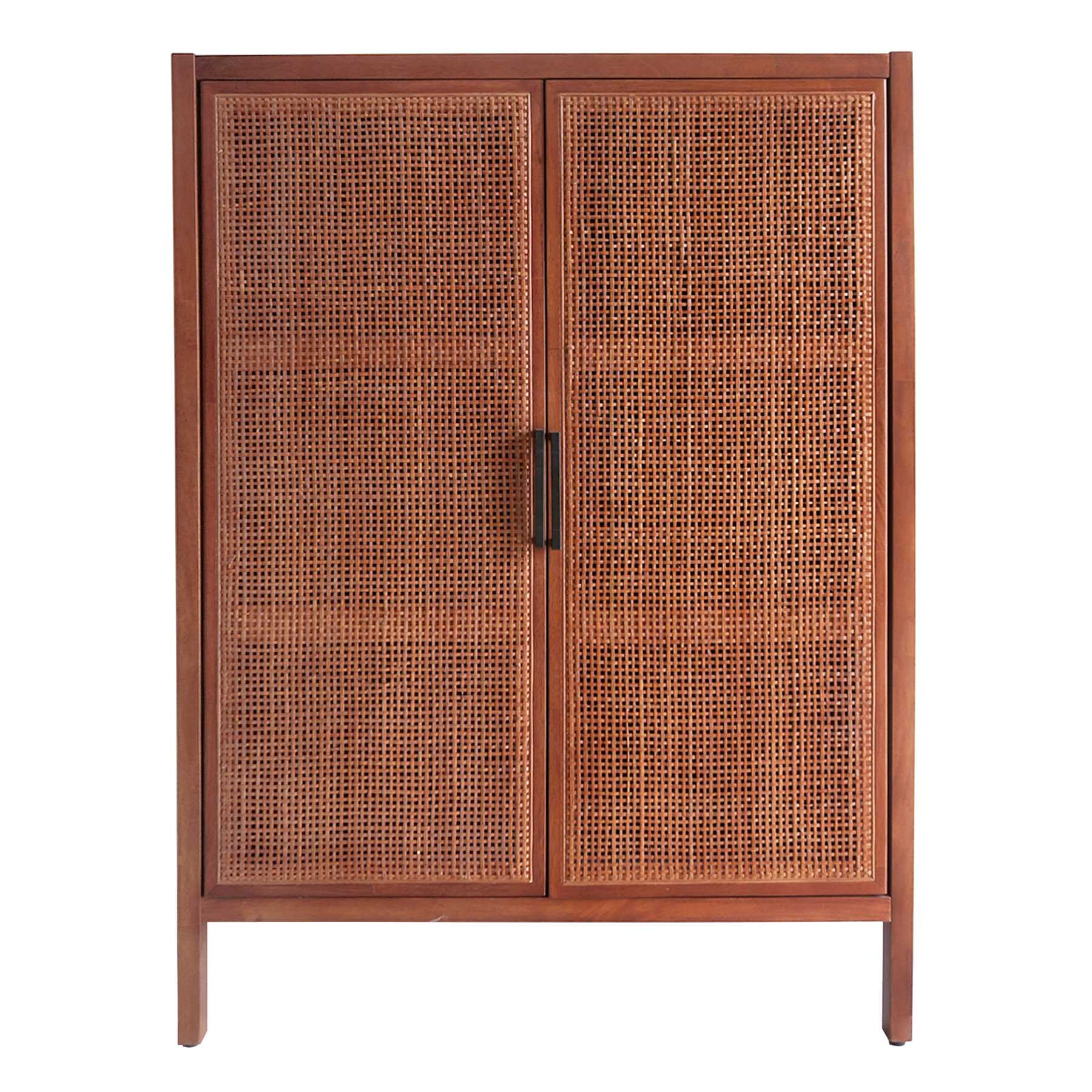 Honeybloom Wooden & Rattan Door Cabinet