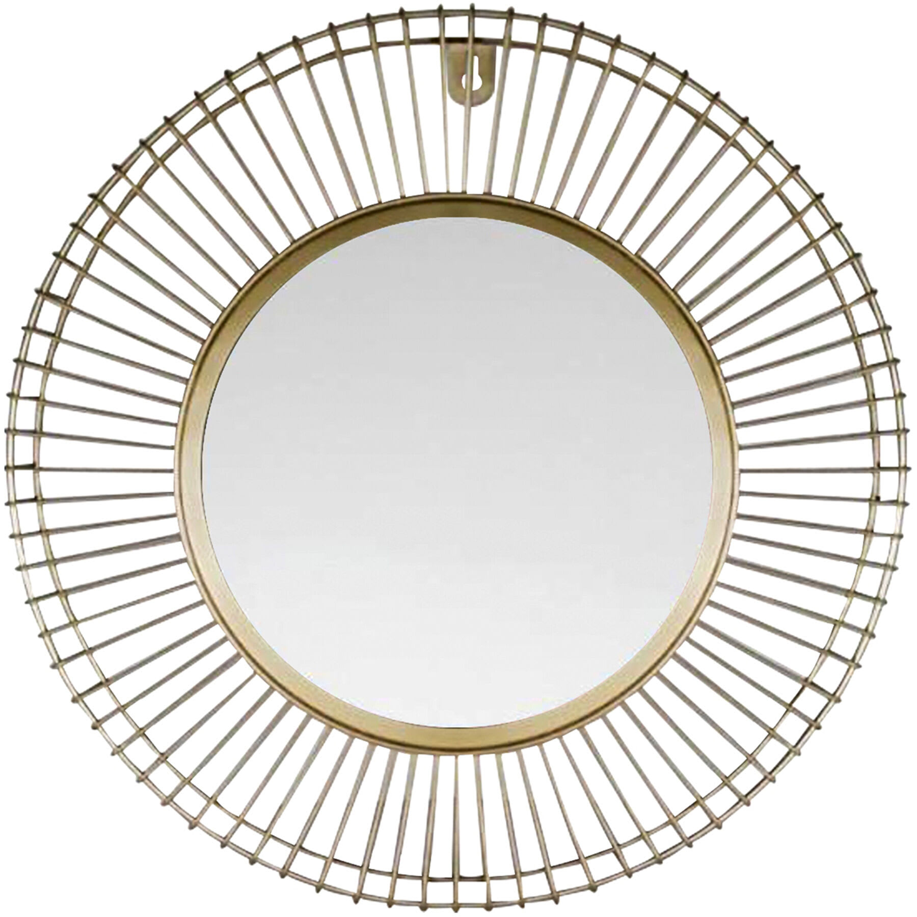 Soul Searcher Gold Metal Round Wall Mirror, 16"