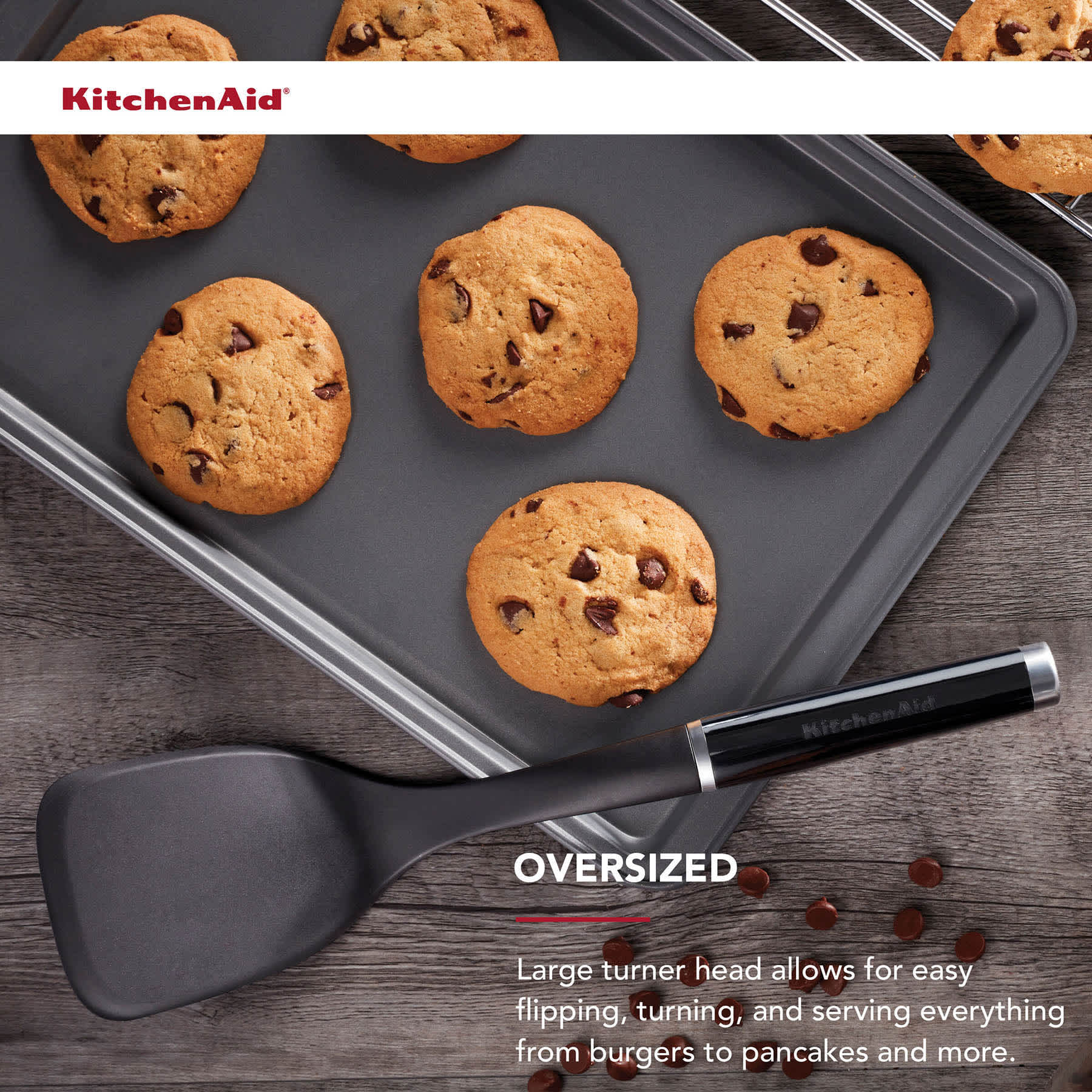 KitchenAid Classic Large Solid Spatula, Black