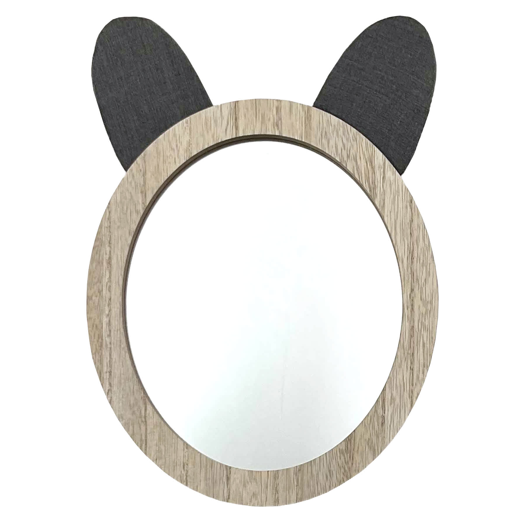Glass Framed Bunny Wall Mirror, 9x12