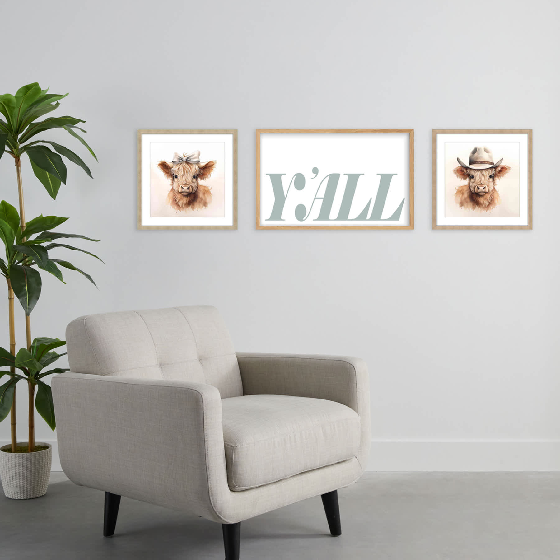 Y'all Framed Print Wall Art, 18x28