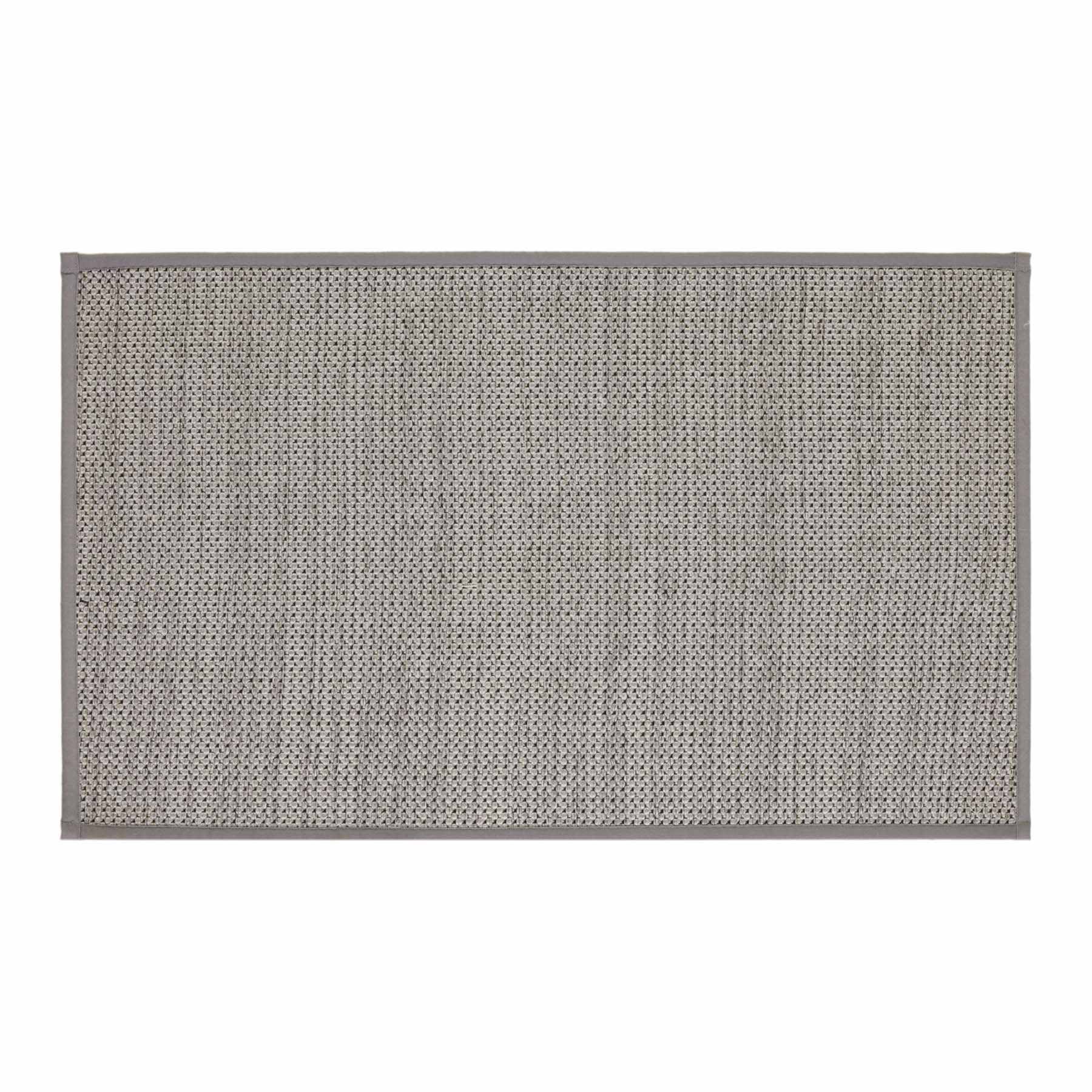 Solid Grey Textured Washable Kitchen Mat, 21x34
