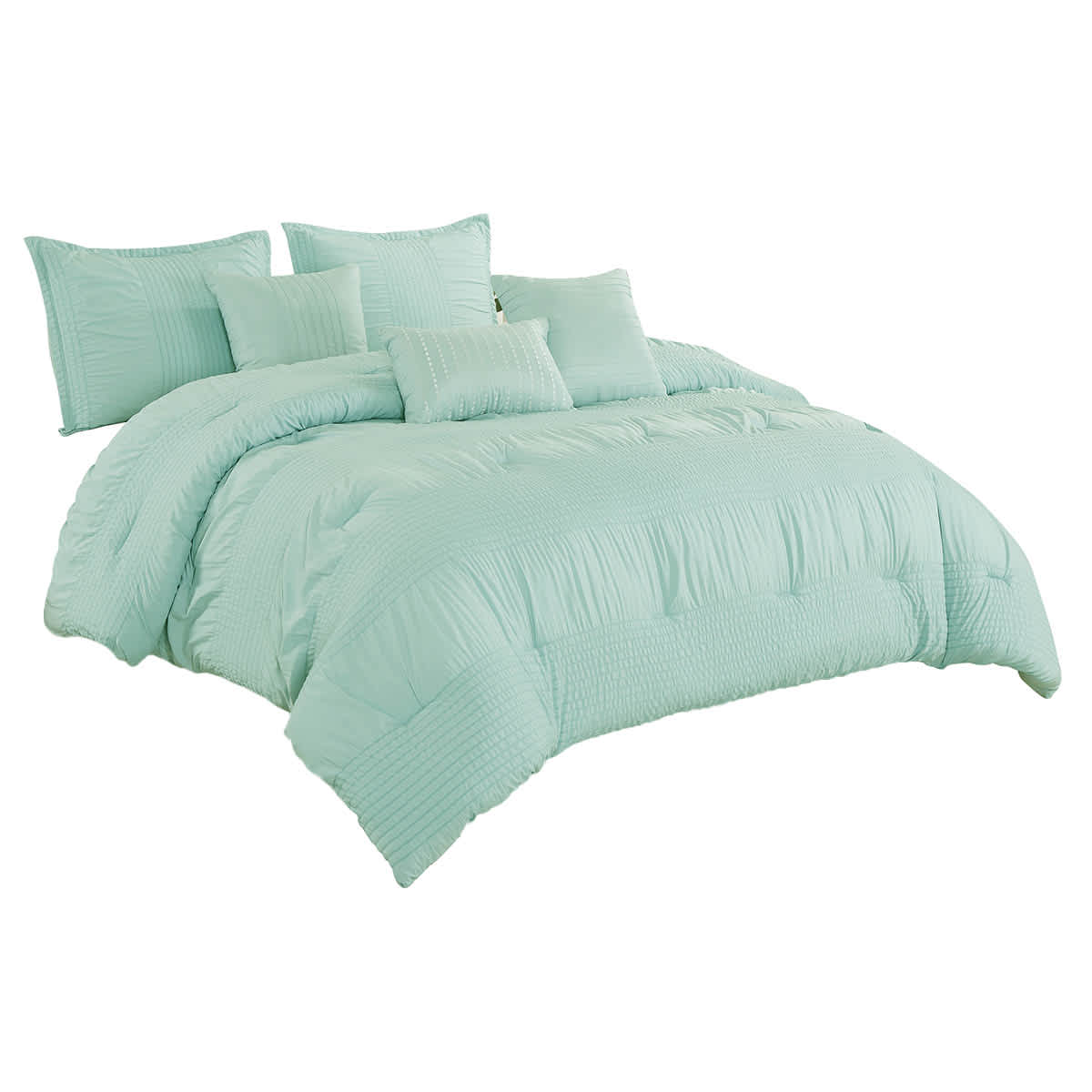 7-Piece Mariah Blue Comforter Set, King
