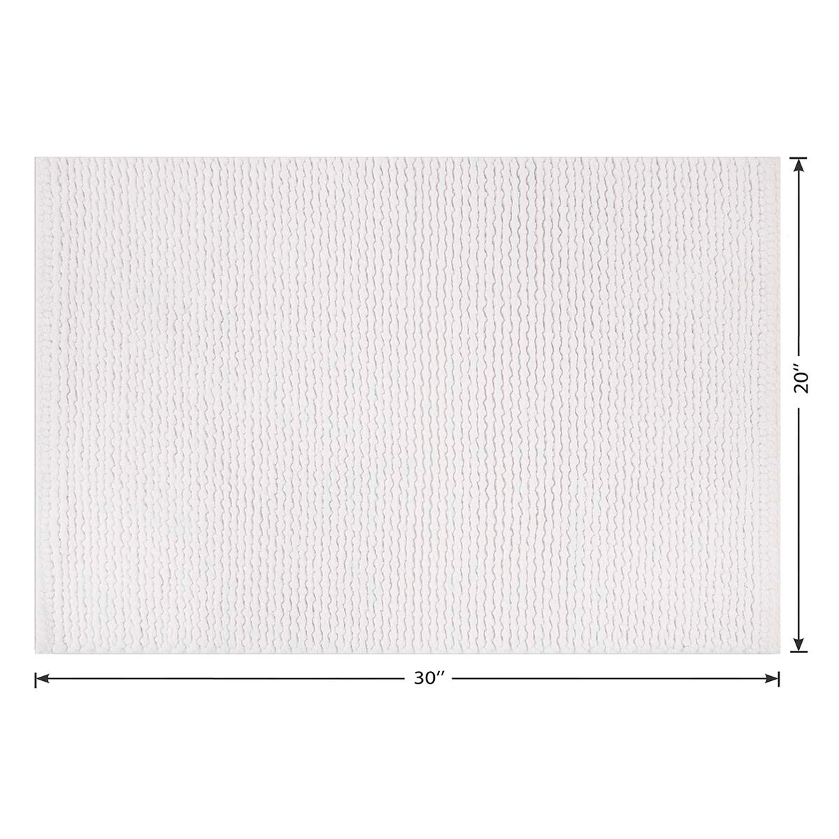 Honeybloom White Braided Cotton Bath Rug, 20x30