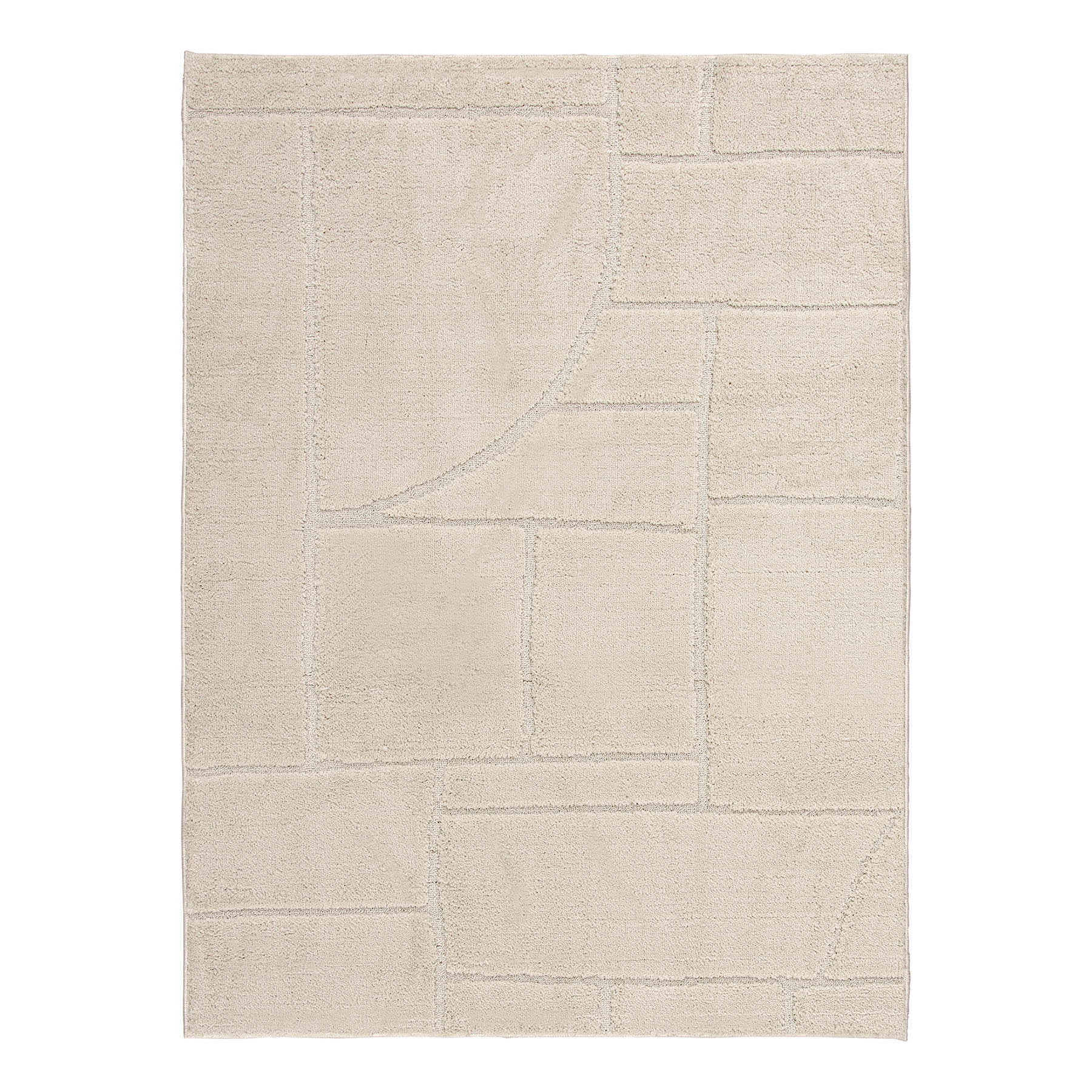 (D607) Crosby St. Athena Cosmo Cream High-Low Accent Rug, 3x5