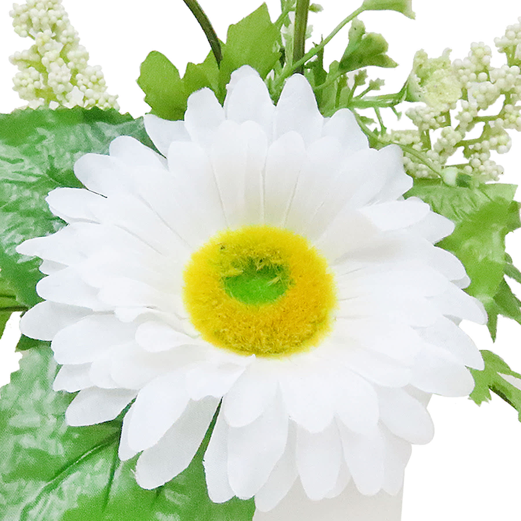 Large White Daisy in White Ceramic Pot, 7"