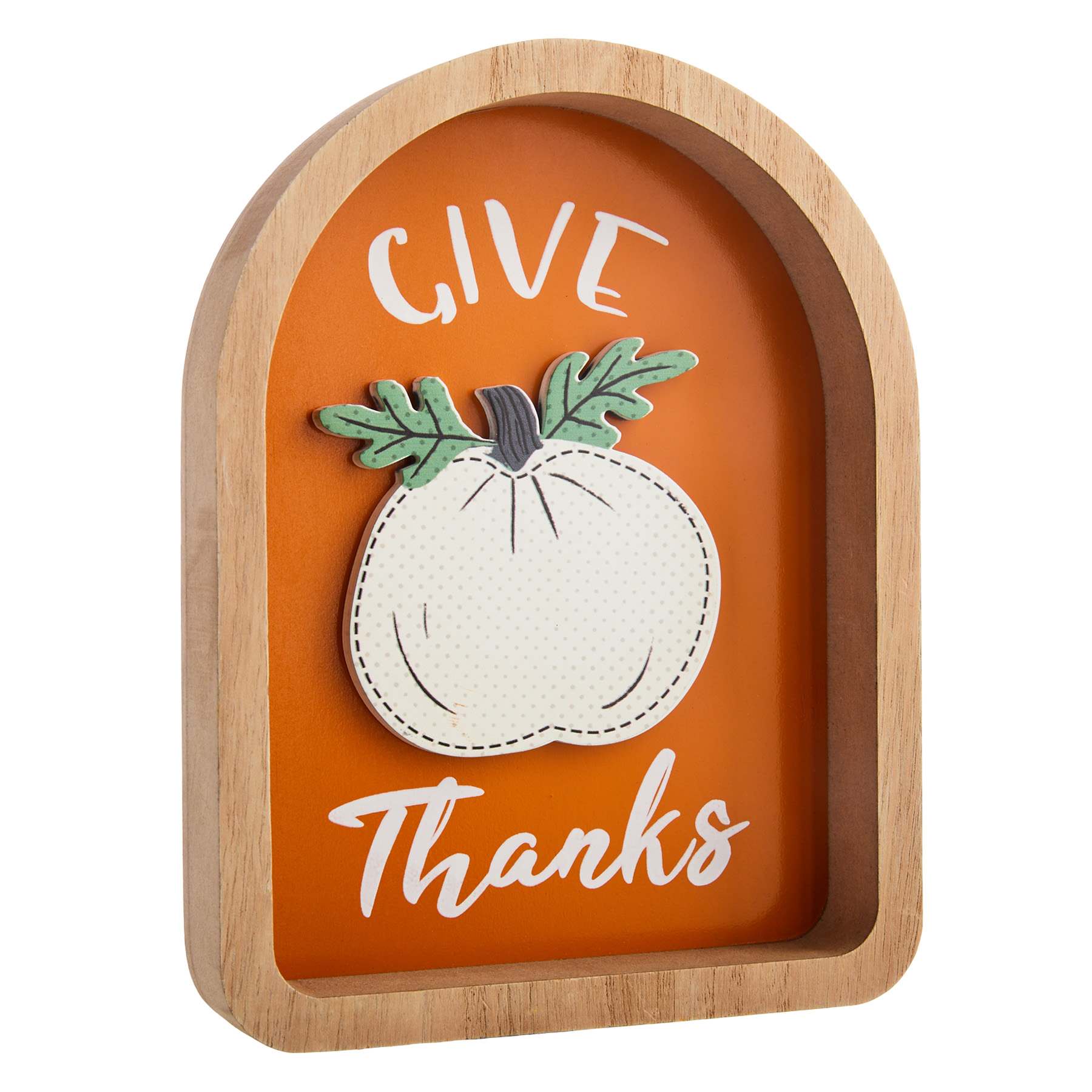 Homespun Harvest Give Thanks Table Decor, 8.7"