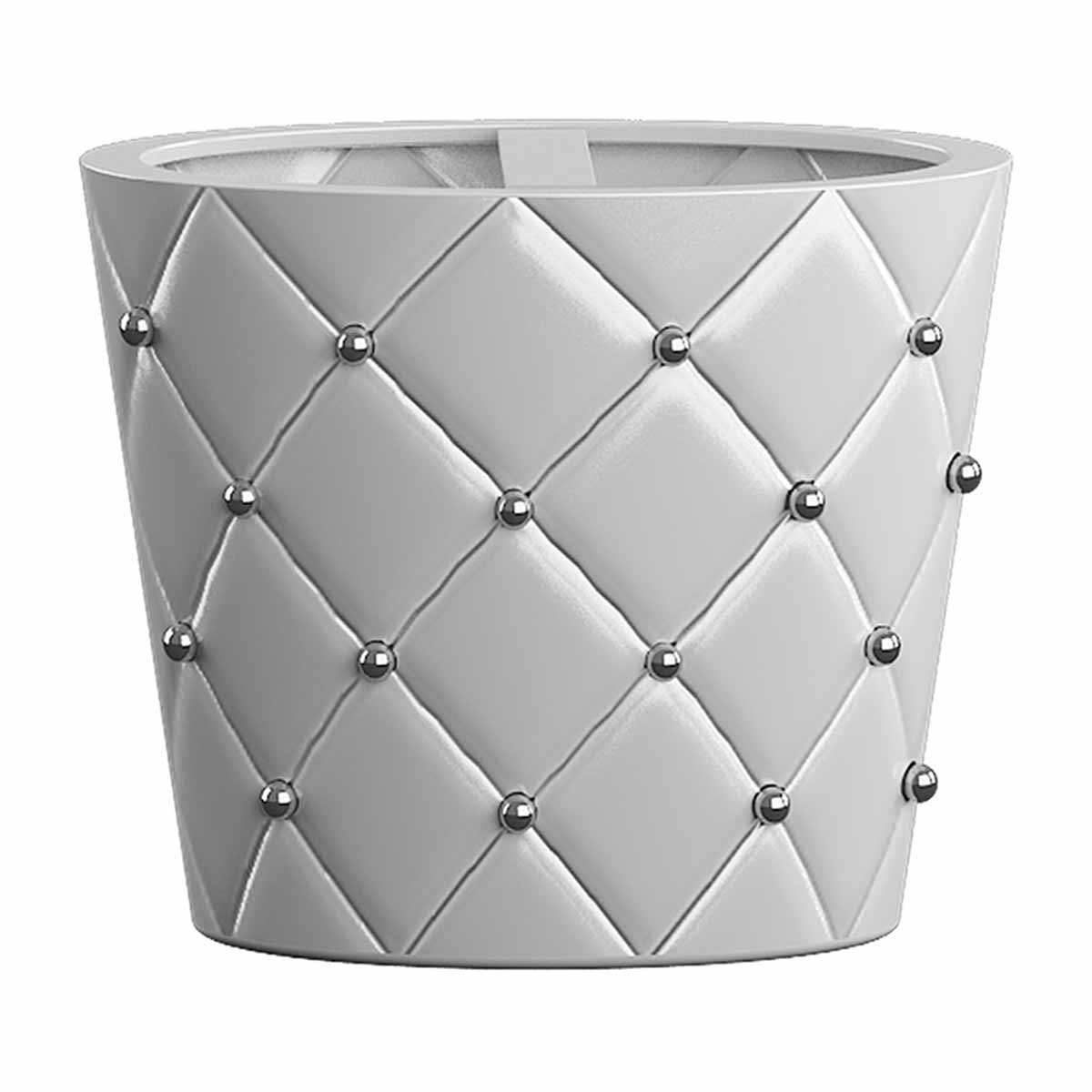 Providence White Quilted Stud Toothbrush Holder, 4"