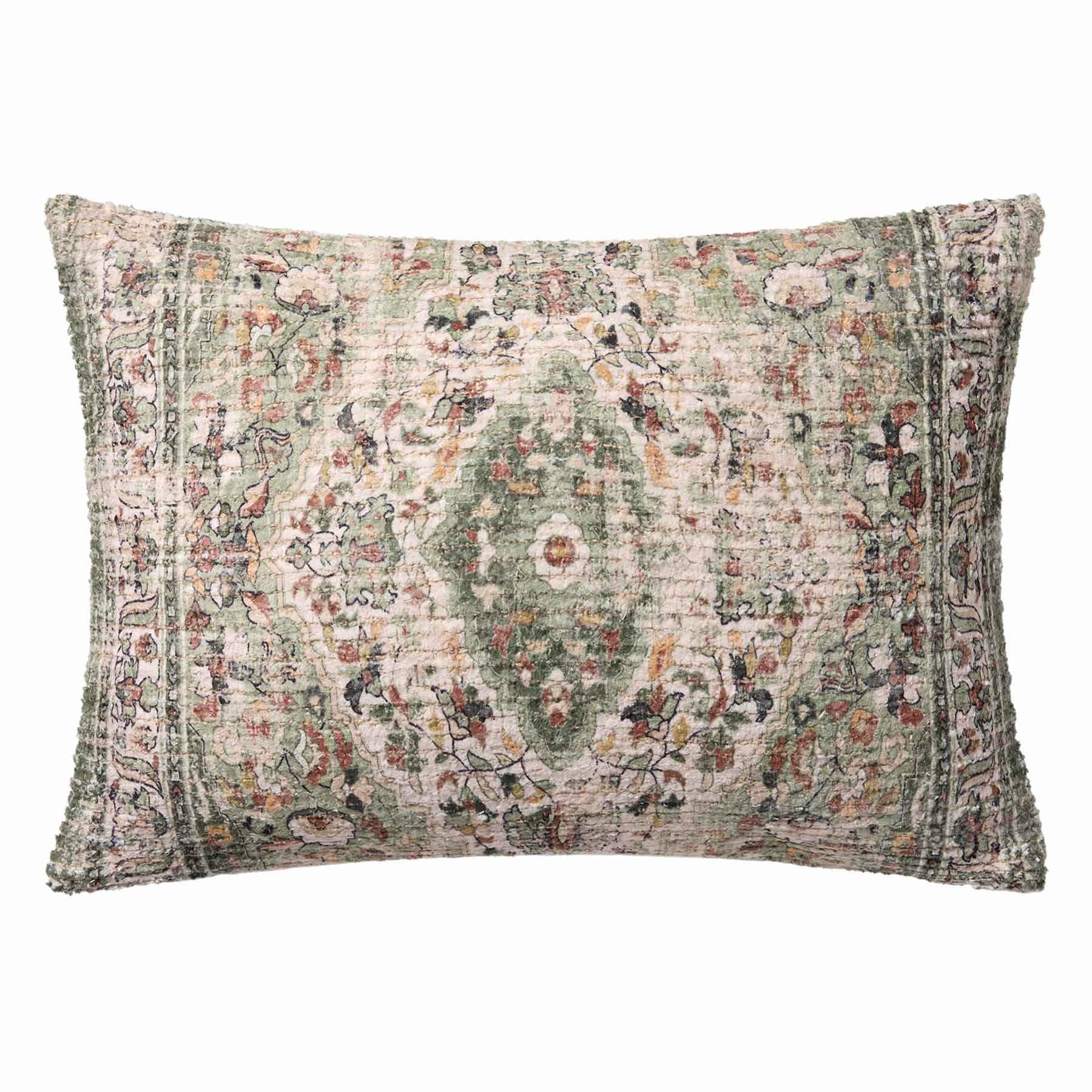 Loloi Green Printed Throw Pillow, 14x20