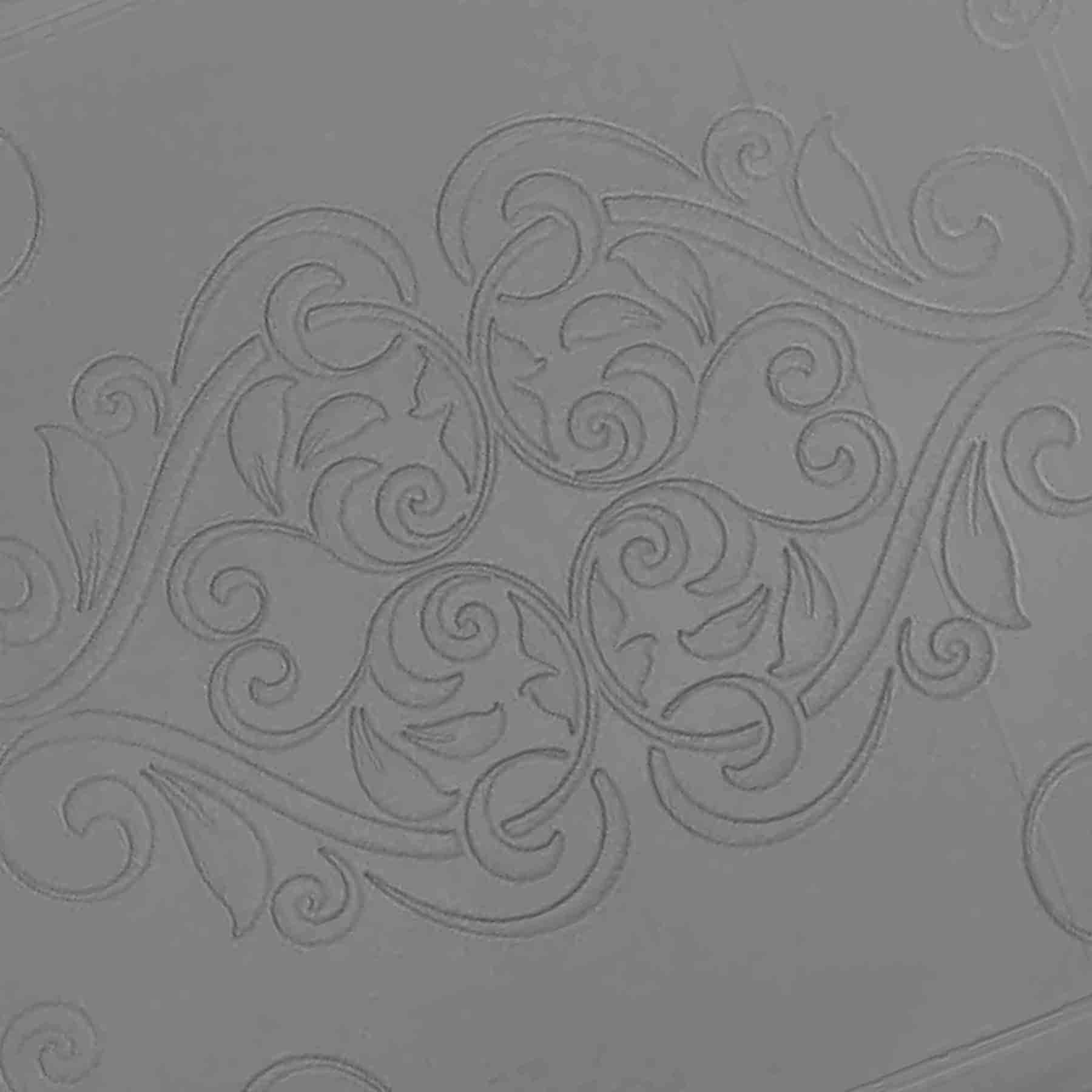 Grey Embossed Medallion Kitchen Mat, 24x36