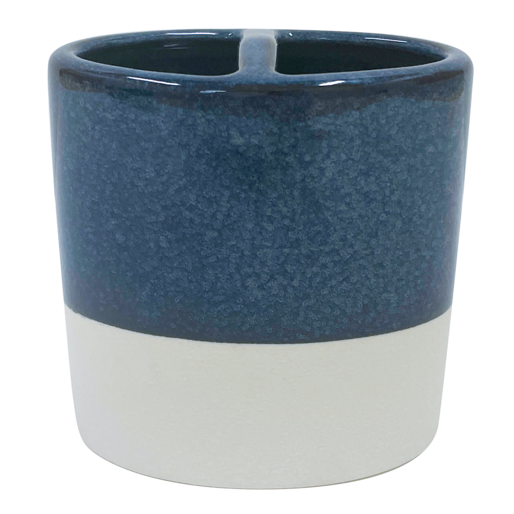 Honeybloom Blue Glazed Toothbrush Holder, 4.5"