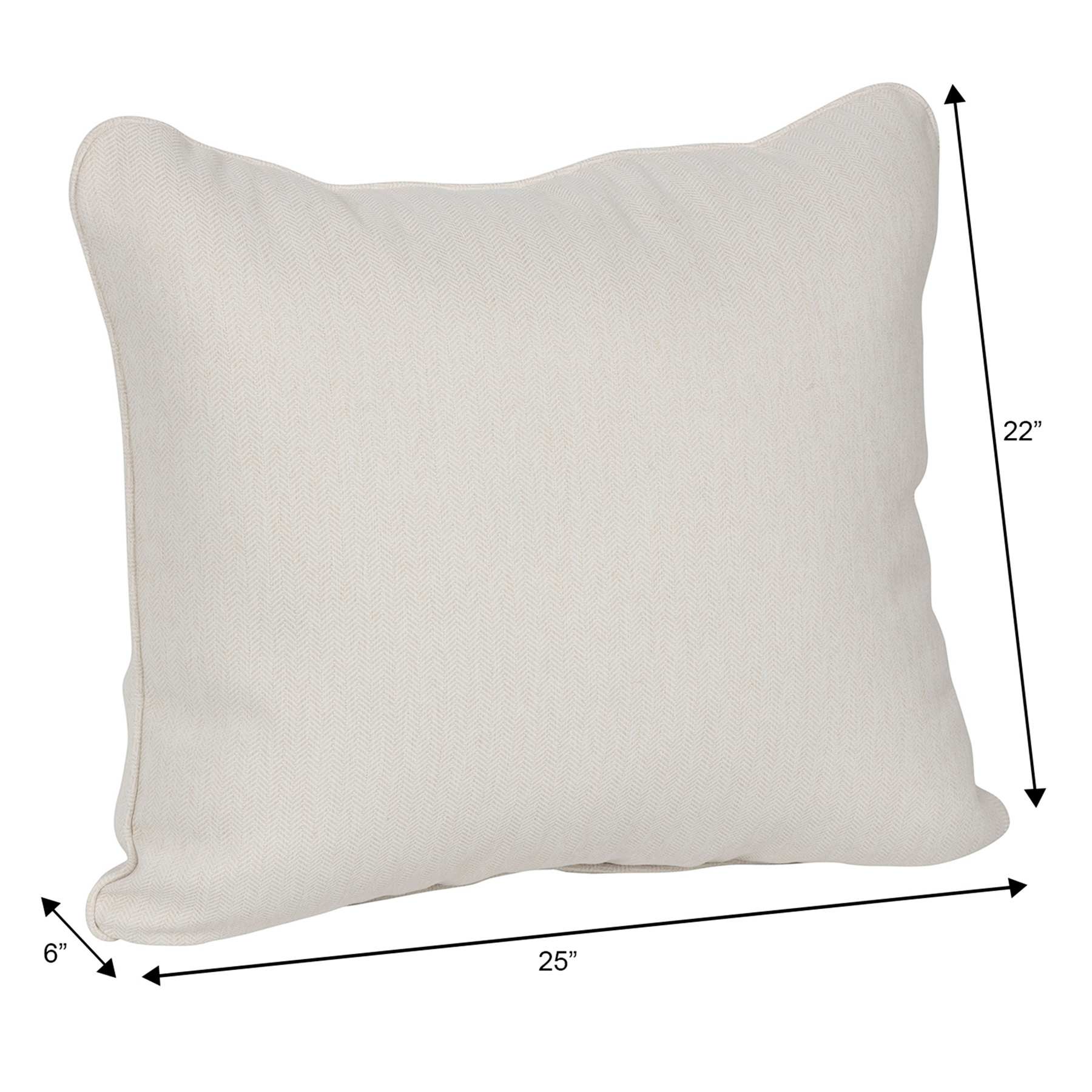 Tristan Heather White Premium Outdoor Corded Back Cushion