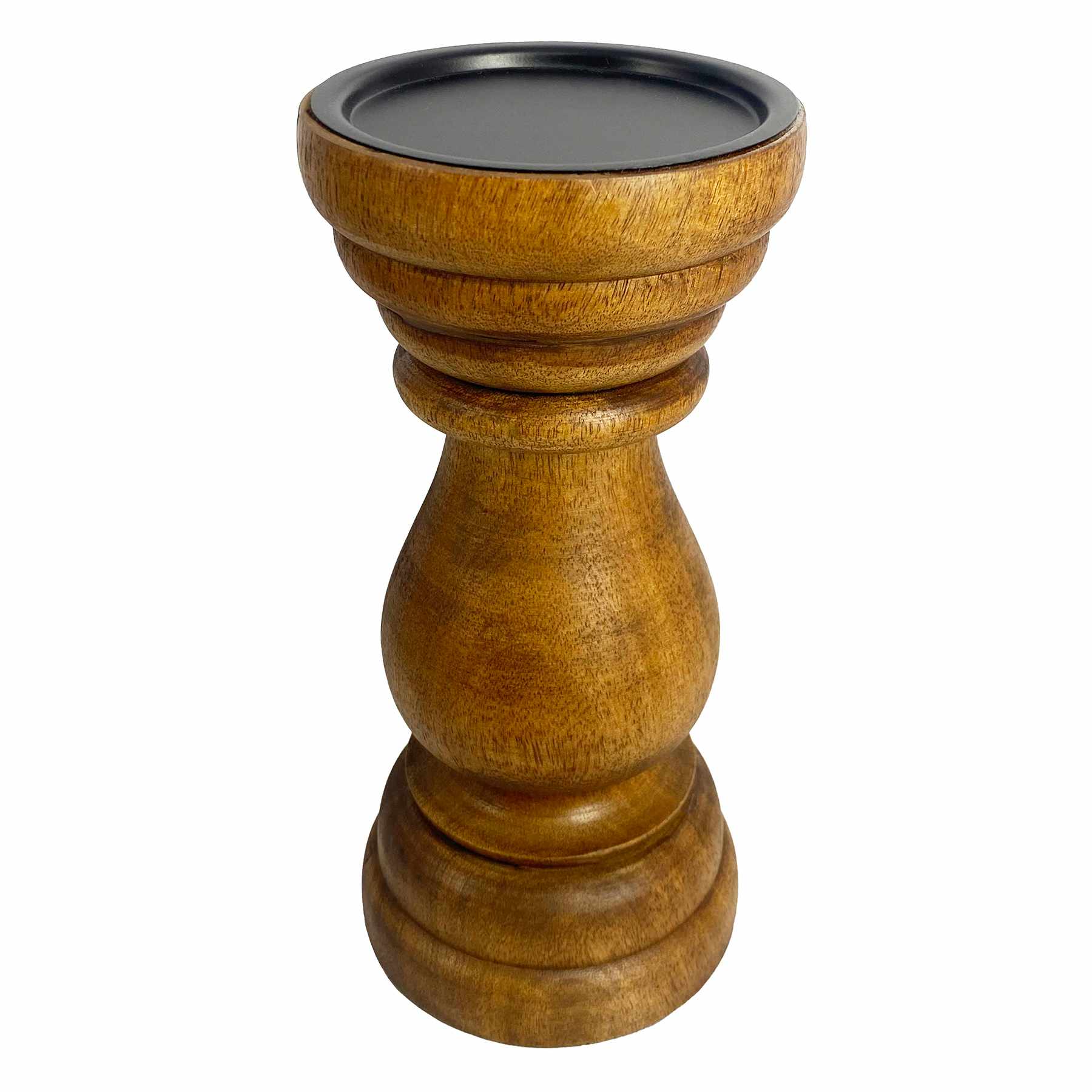 Honeybloom Wooden Pillar Candle Holder, 8"