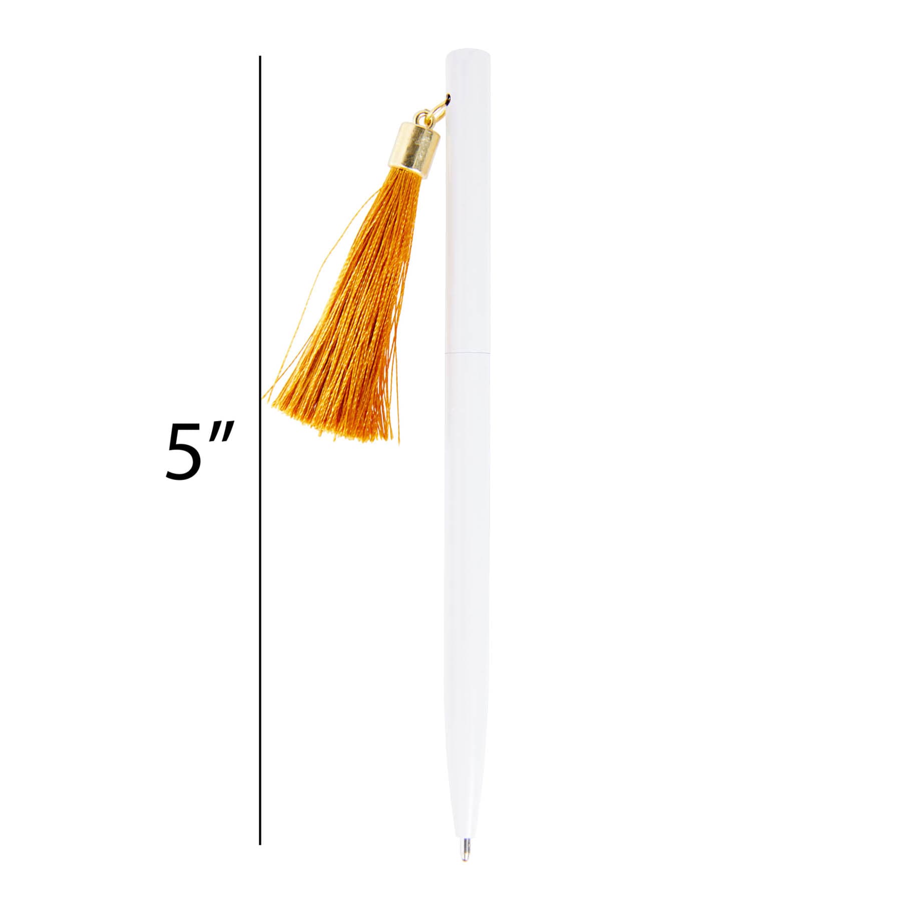 Gold Tassel Pen- White Alyssum