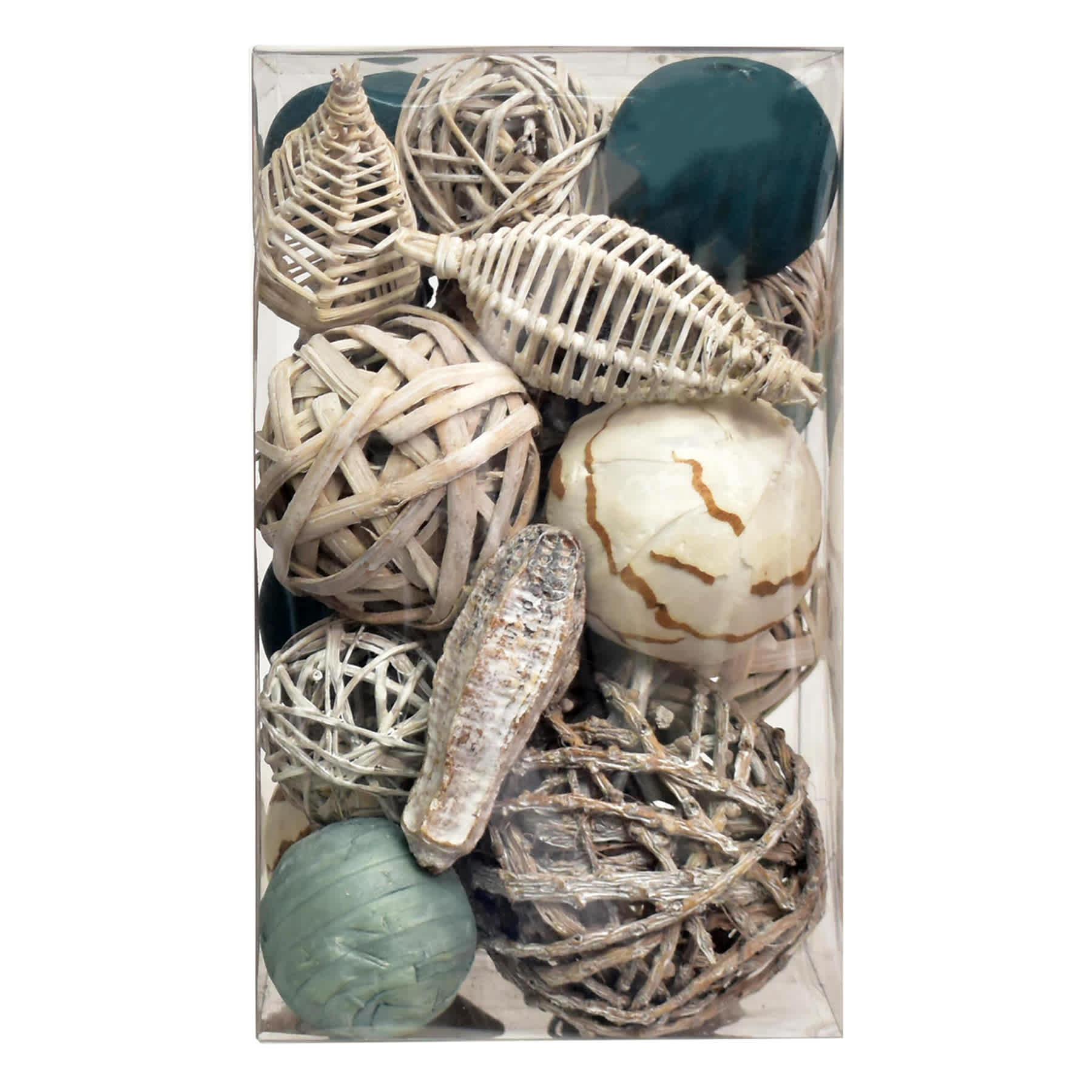 Tracey Boyd Teal & Natural Dried Filler Orbs