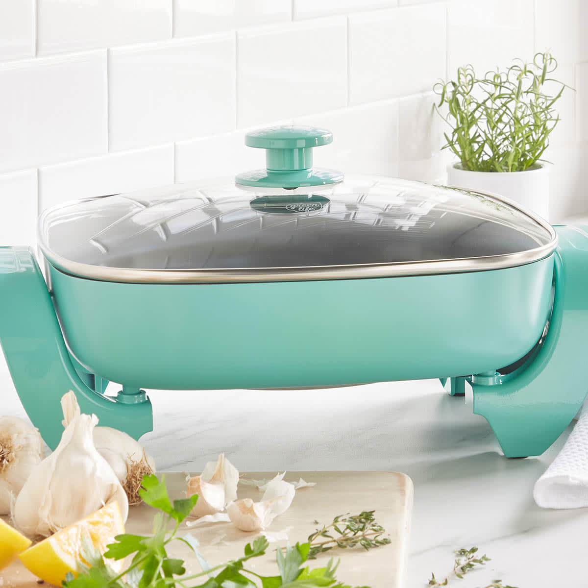 GreenLife Electric Skillet, Turquoise