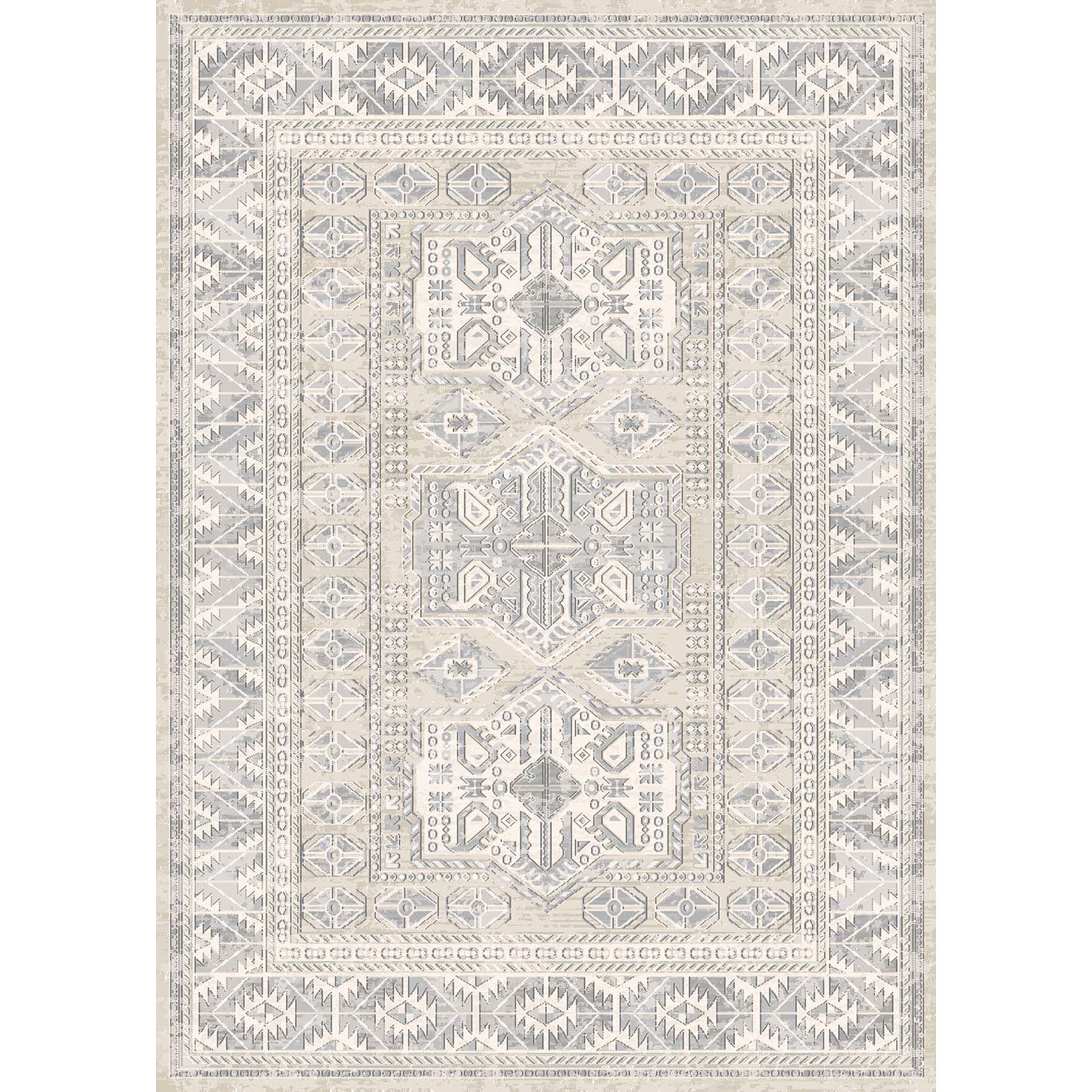(D452) Shaydon Grey & Multicolor Woven Area Rug, 5x7