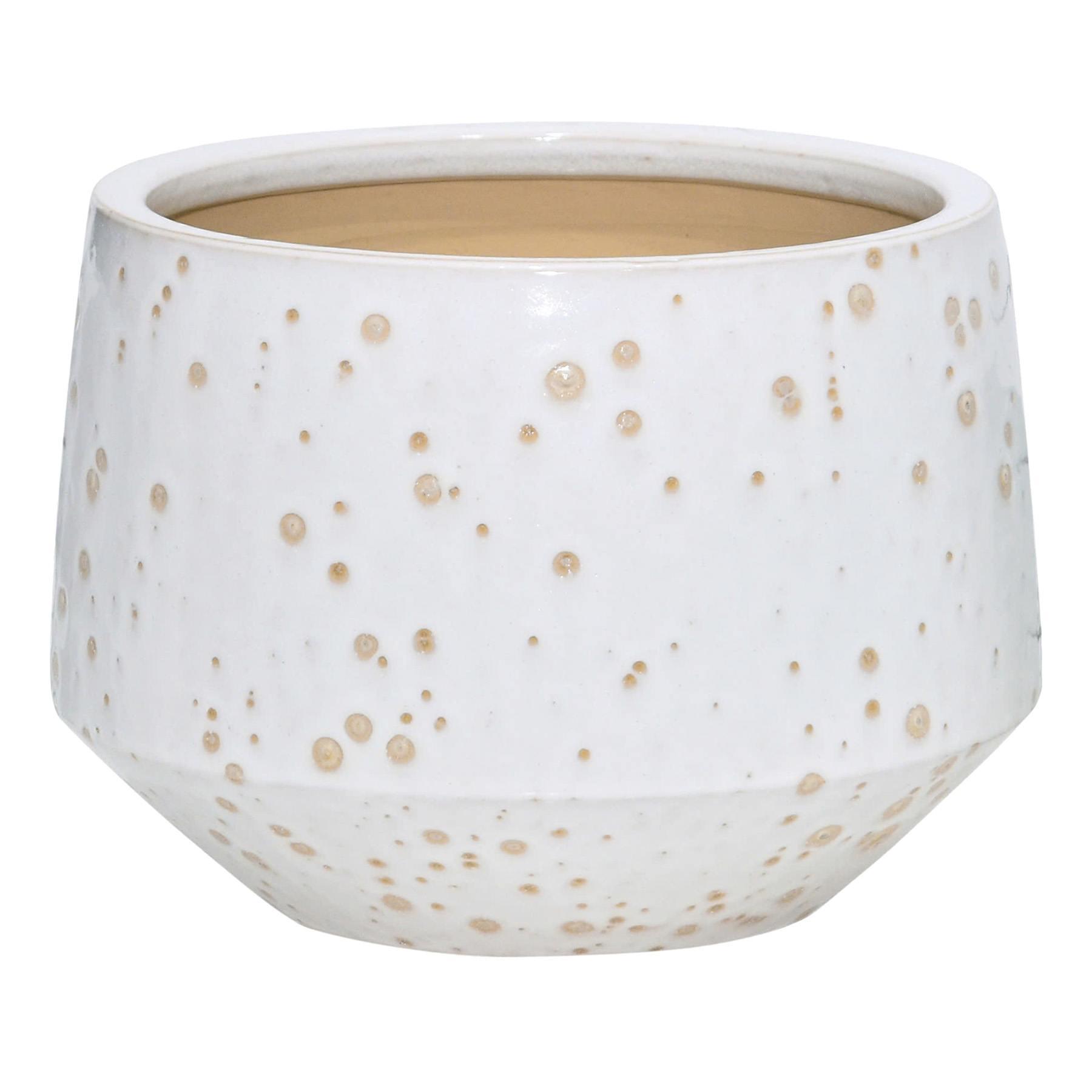 Indoor White Lava Reactive Ceramic Planter, Small