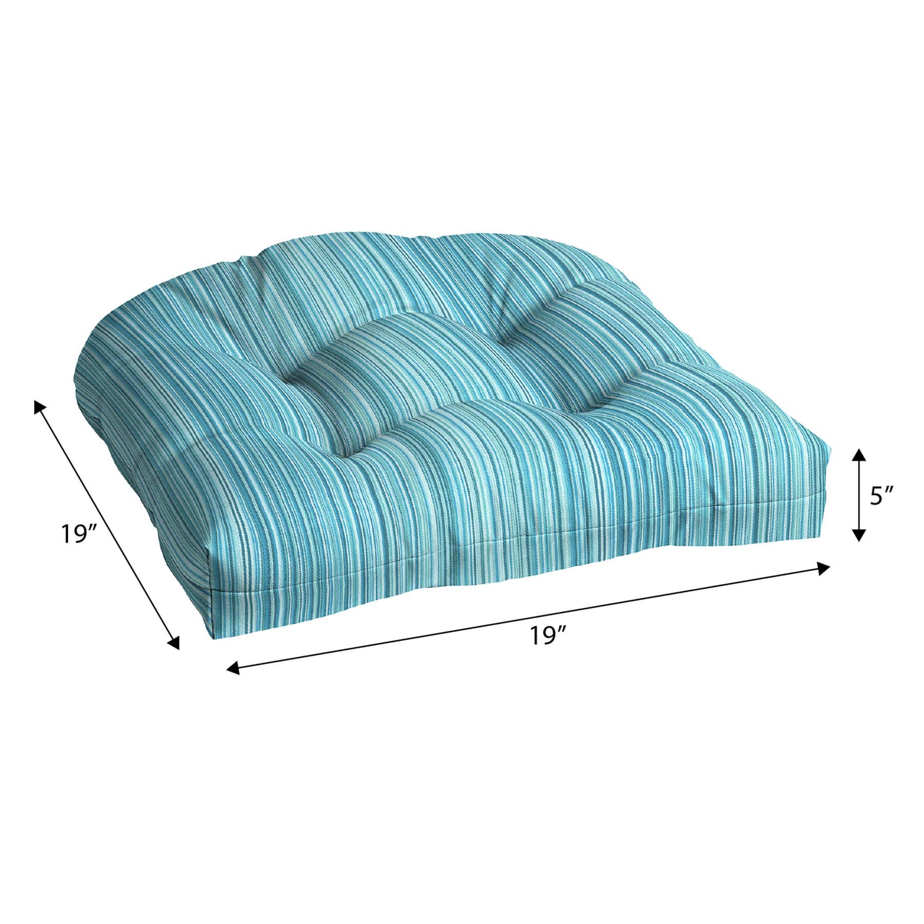 Sea Breeze Blue Premium Woven Outdoor Wicker Seat Cushion
