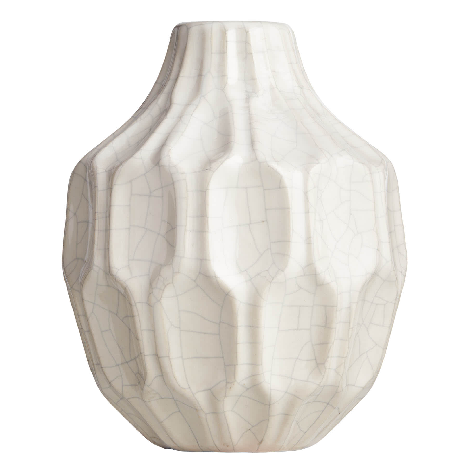 Honeybloom Katherine White Ceramic Vase, 6"