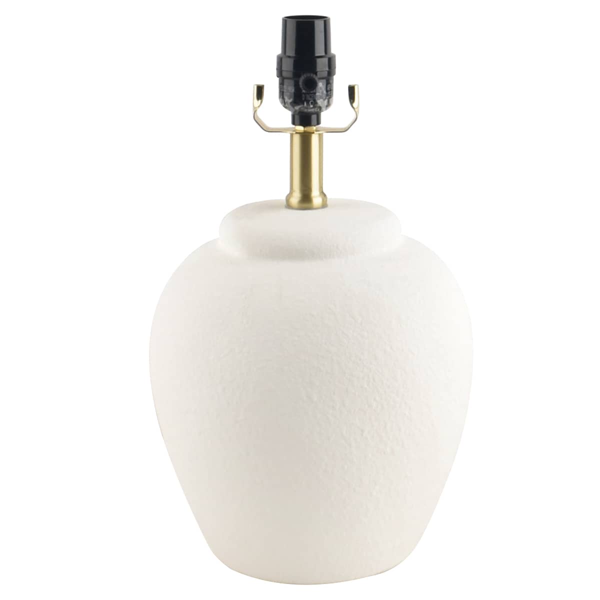 Honeybloom White Textured Ceramic Urn Small Lamp Base, 14"