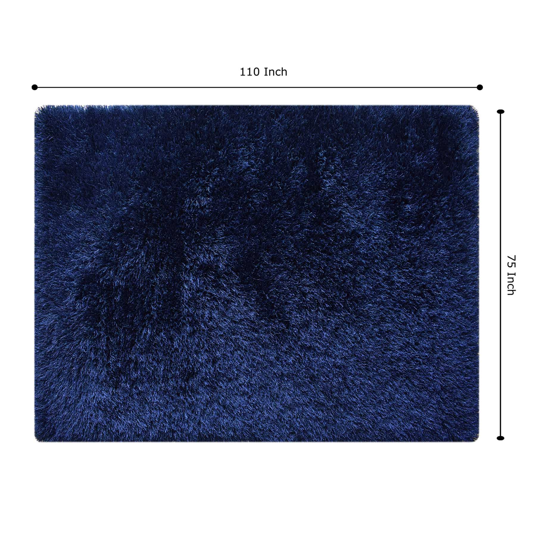 (C196) Eve Blue Shag Area Rug, 6x9