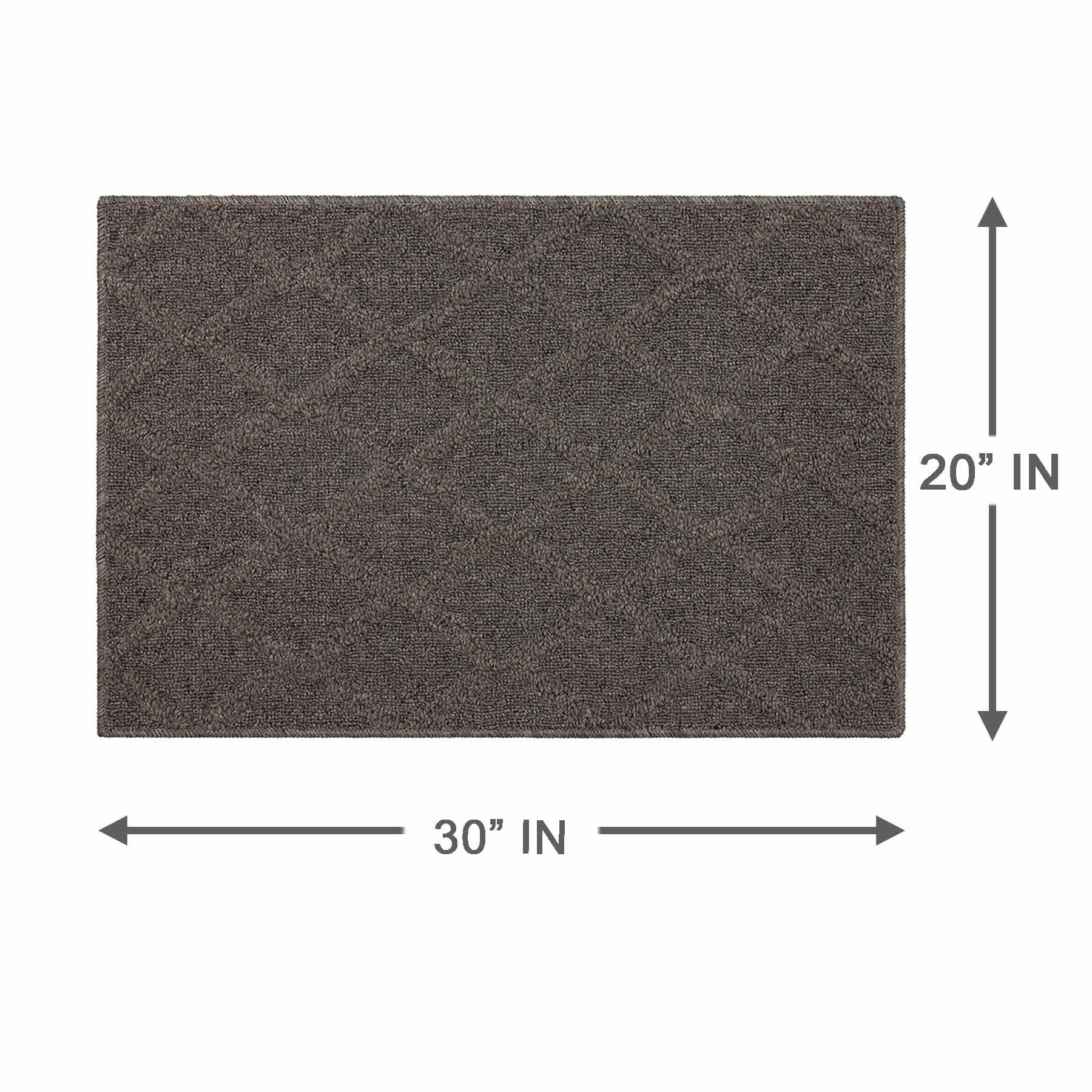 Adair Grey Diamond Design Washable Accent Rug, 20x30