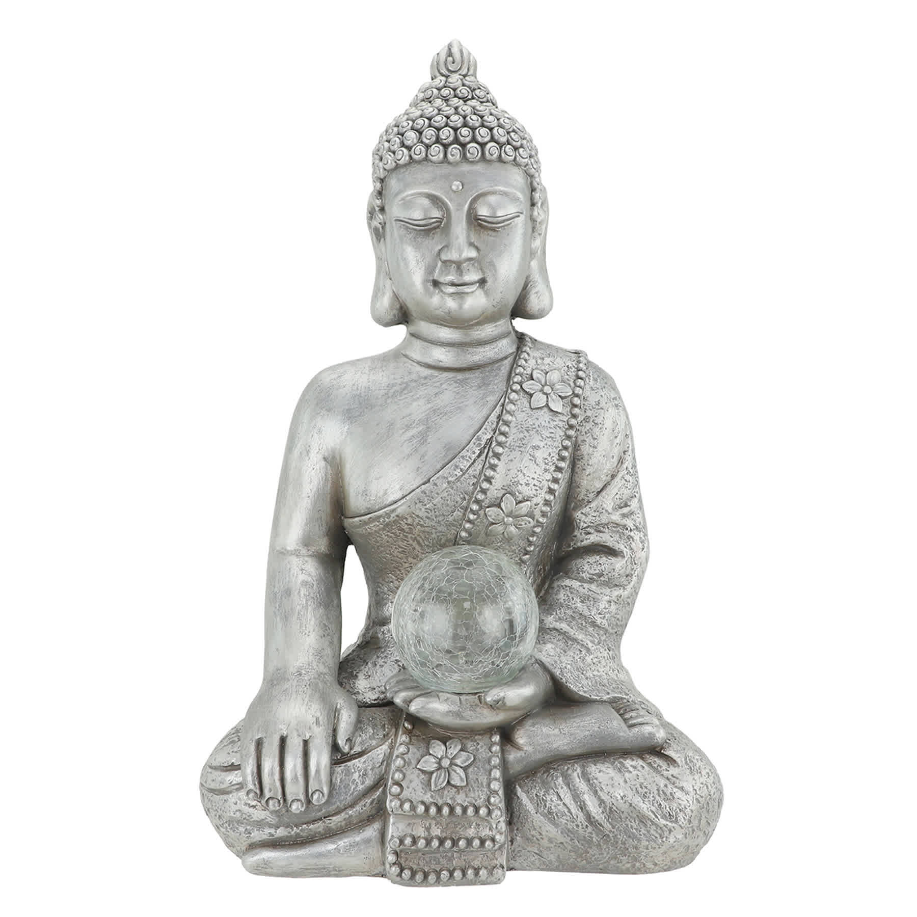 Found & Fable Silver Solar Buddha, 26"