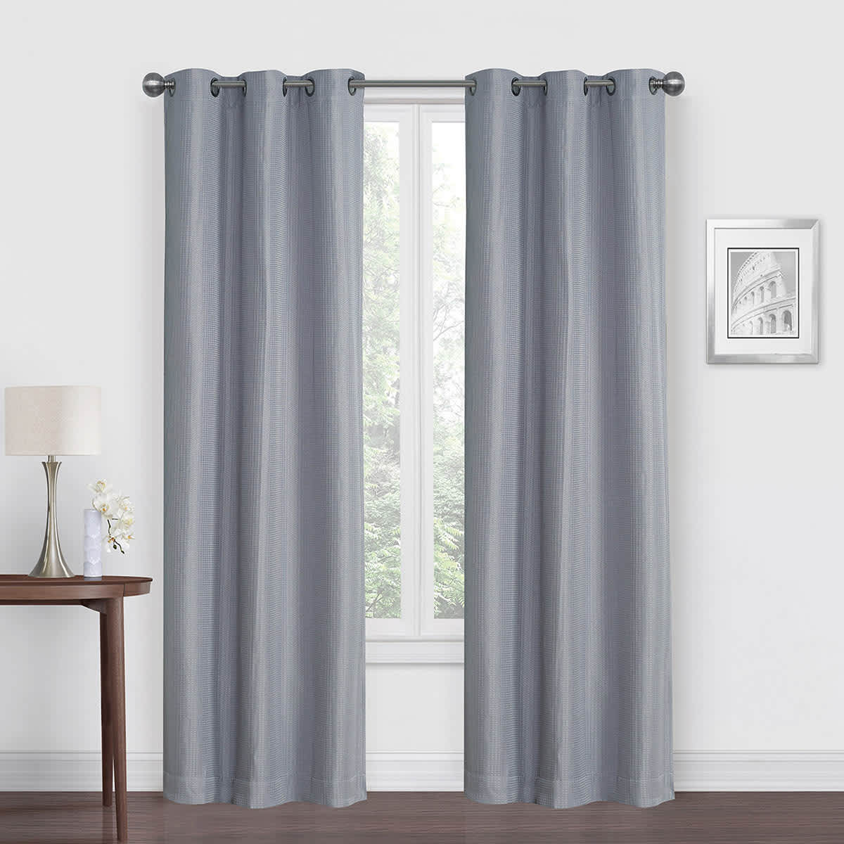 Morisson Silver Blackout Grommet Curtain Panel, 84"