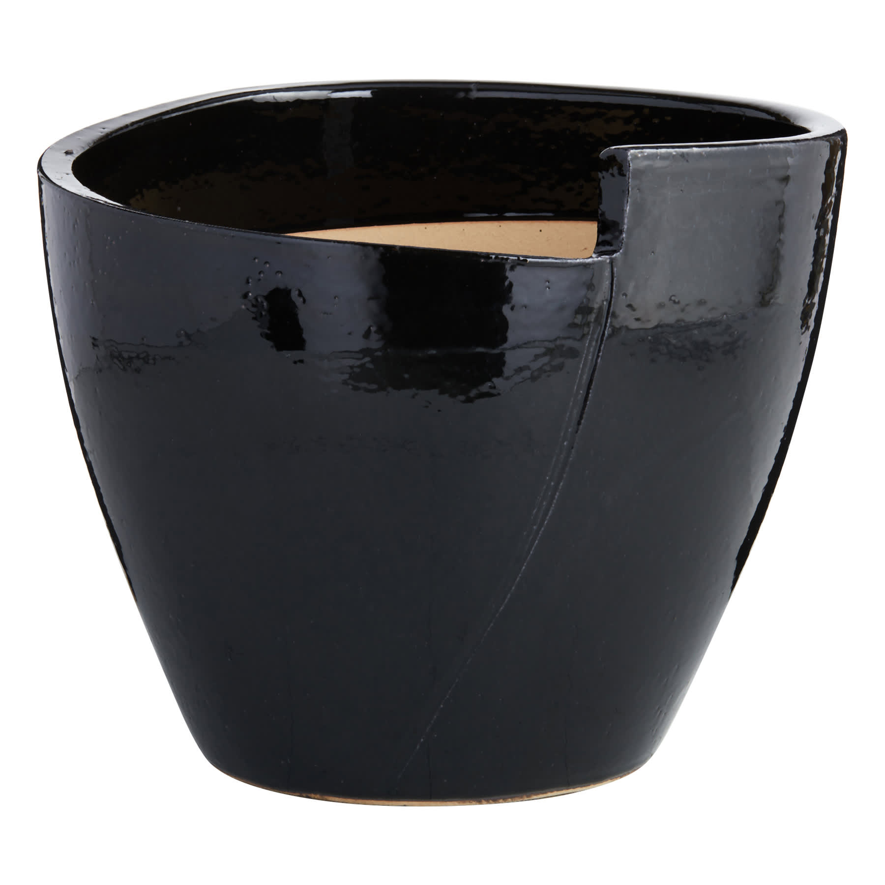 Crosby St. Black Petal Egg Outdoor Planter, Large
