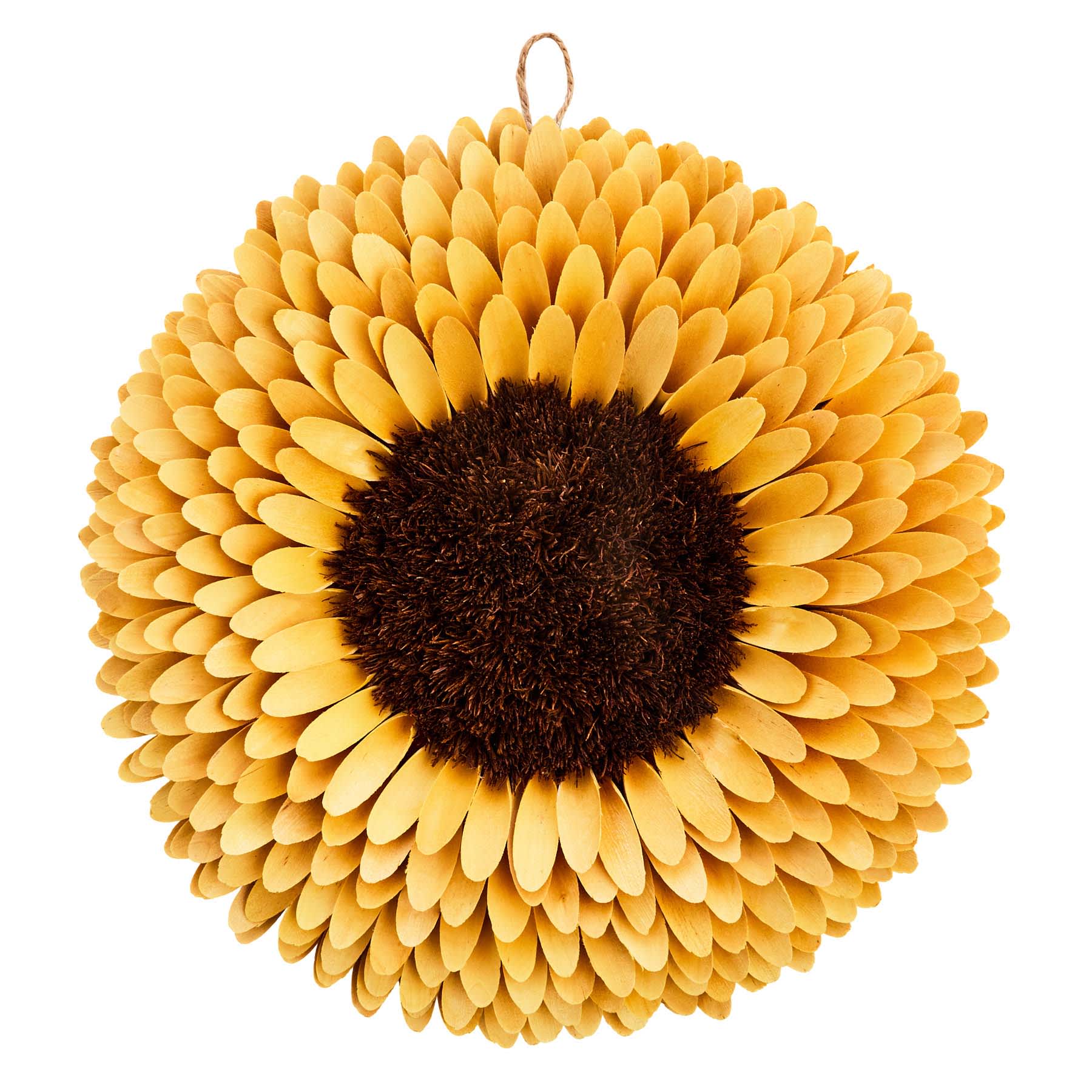 Homespun Harvest Orange Wood Curl Sunflower, 18.8"