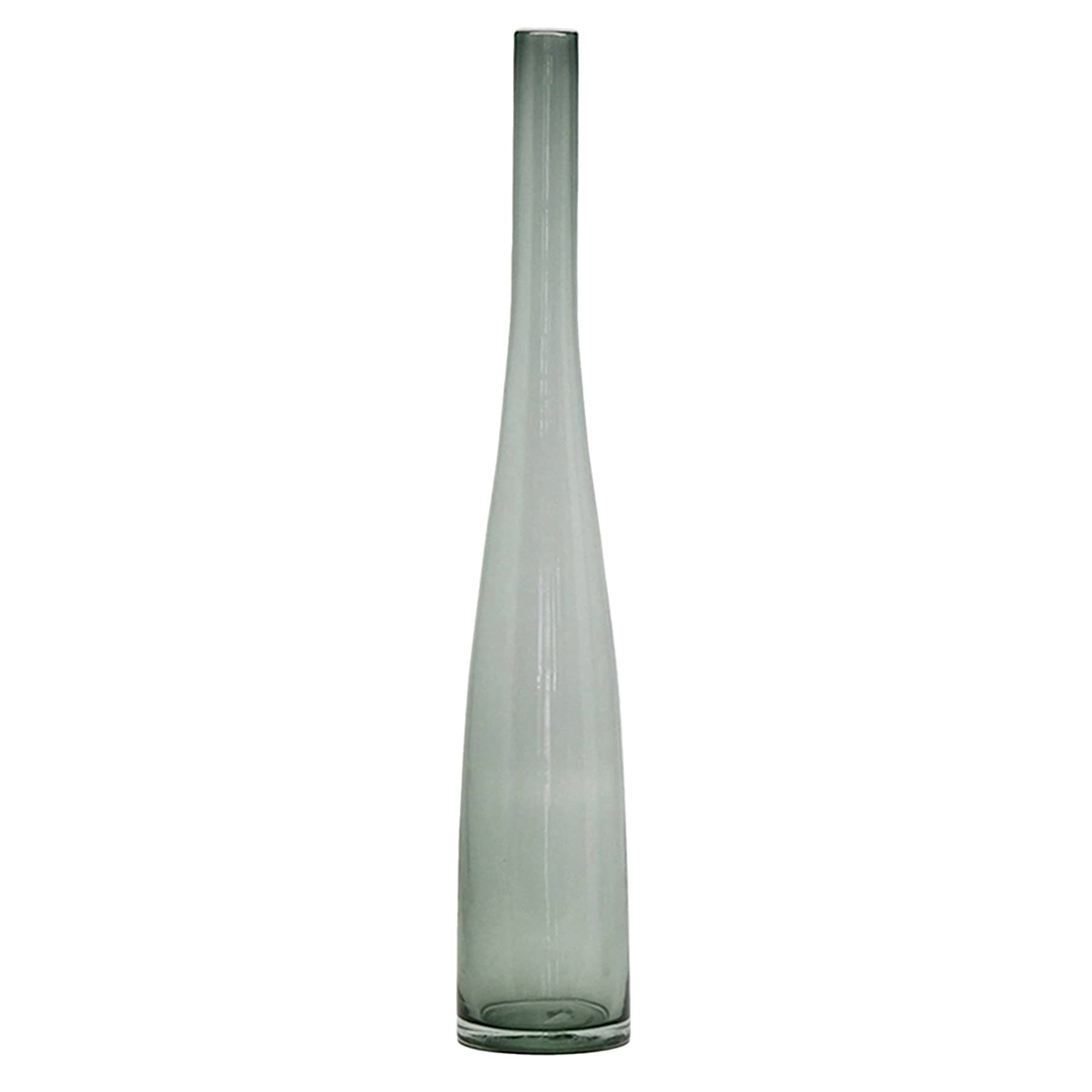 Grey Bubble Glass Bottle Vase, 21"