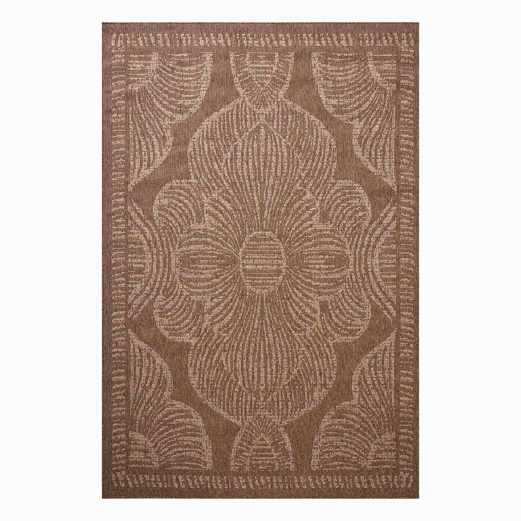 (E537) Cree Medallion Outdoor Area Rug, 6x9