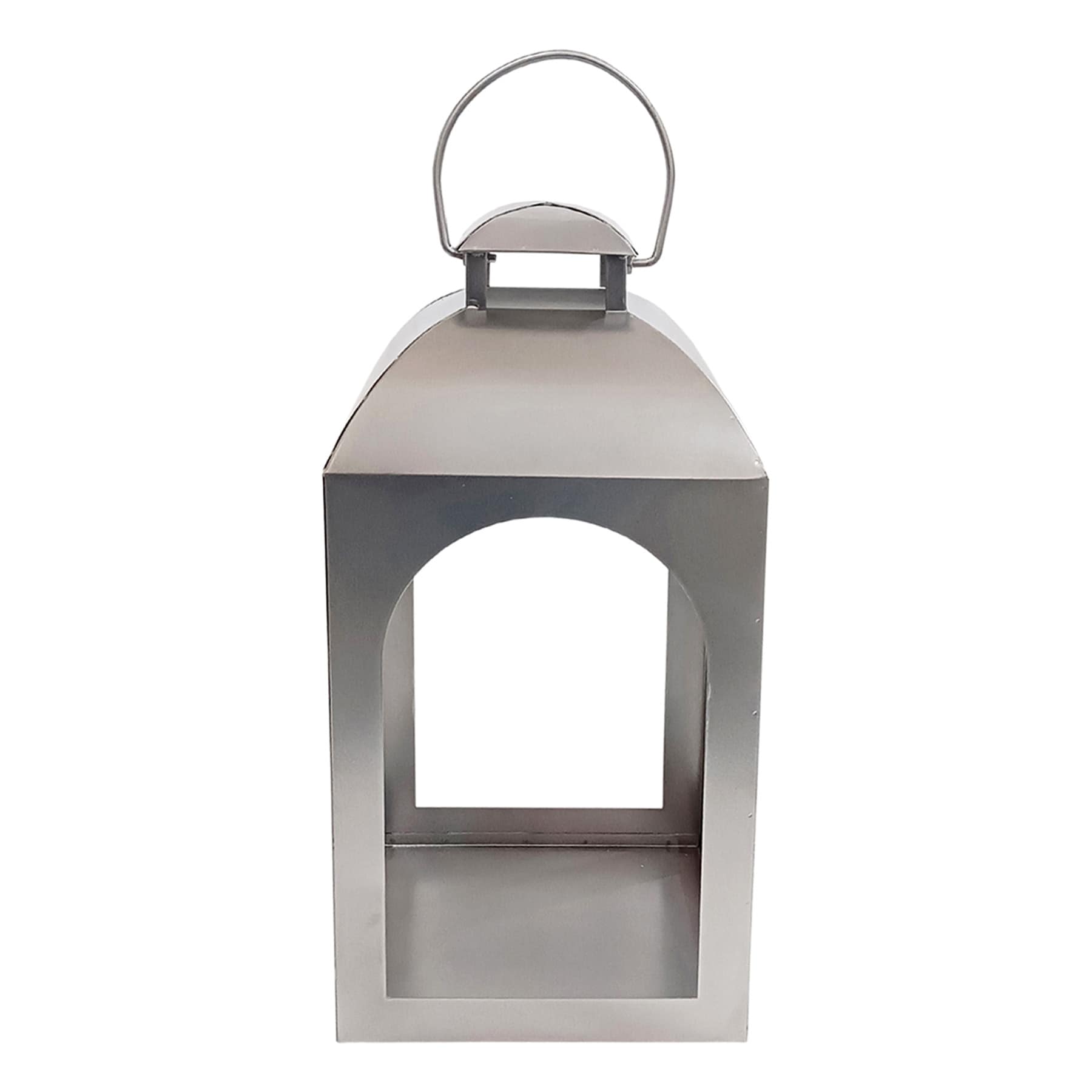 Silver Metal Lantern, 17"