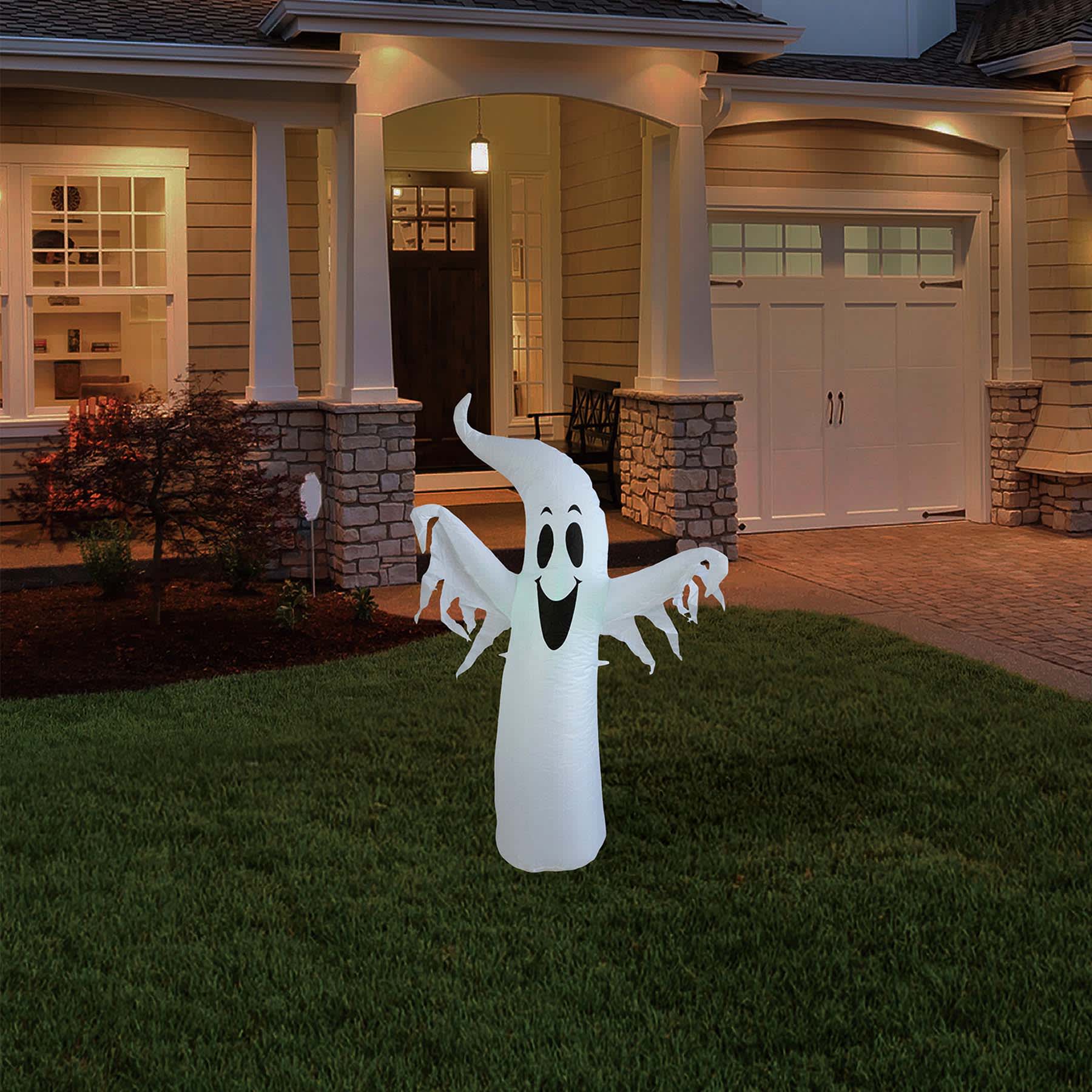 Color-Changing Ghost Halloween Inflatable, 4'