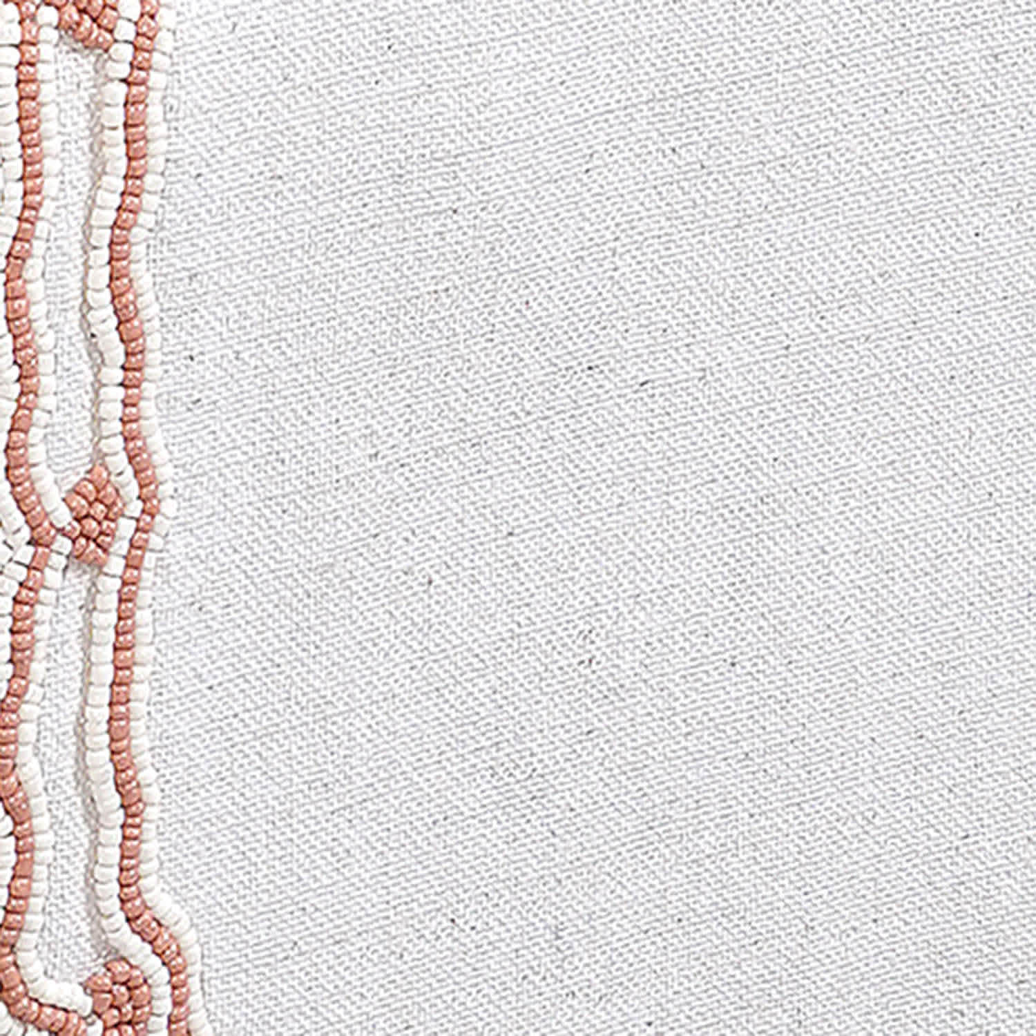Neutral Table Runner with Pink Beading Design, 36x13