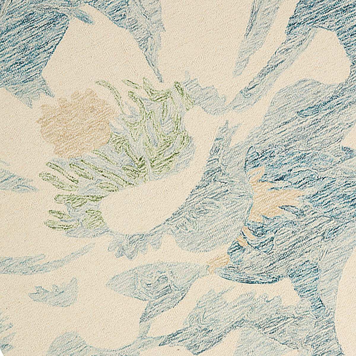 (A520) Dianna Blue Floral Area Rug, 5x7