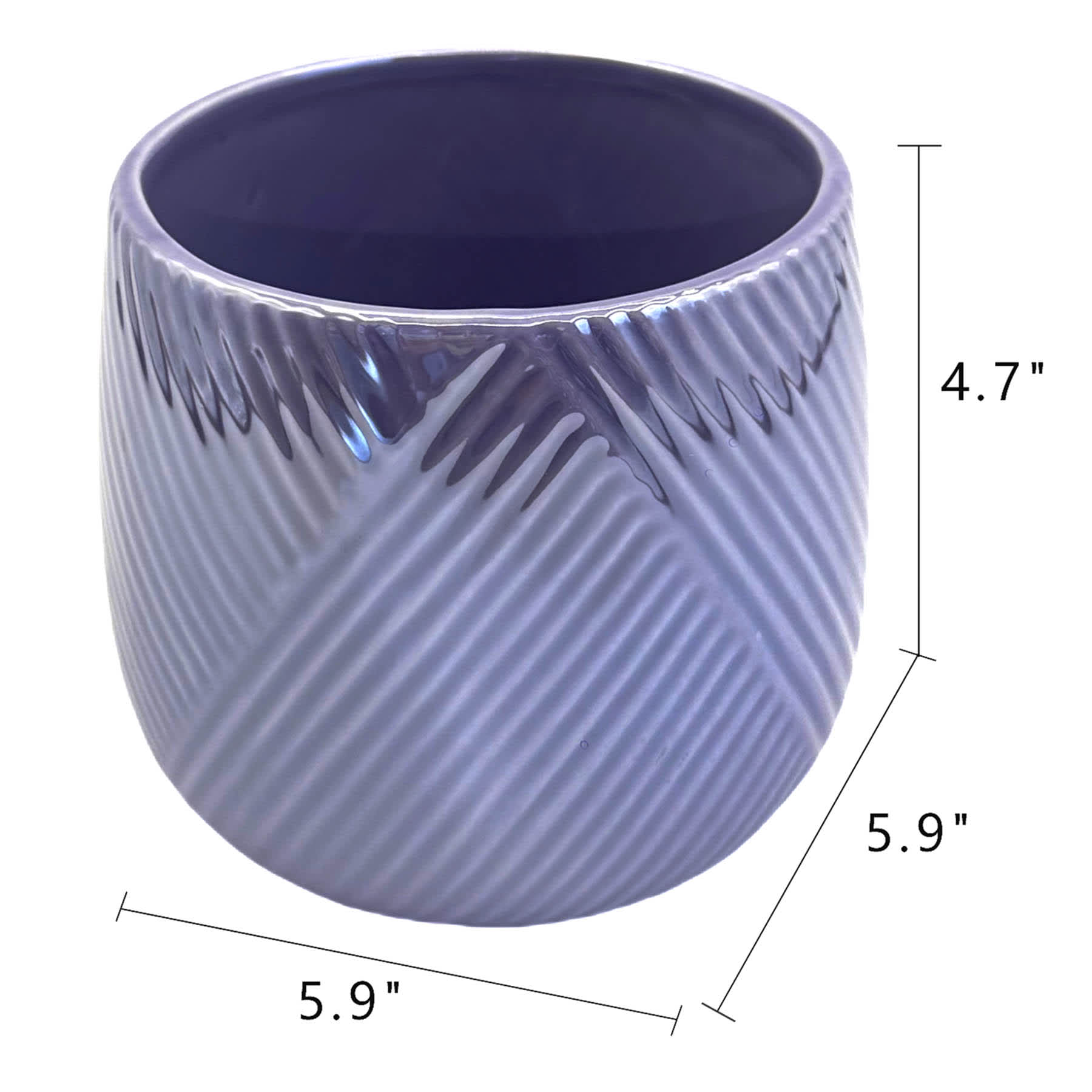 Oh Joy! Indoor Mila Purple Iridescent Ribbed Planter, 6"
