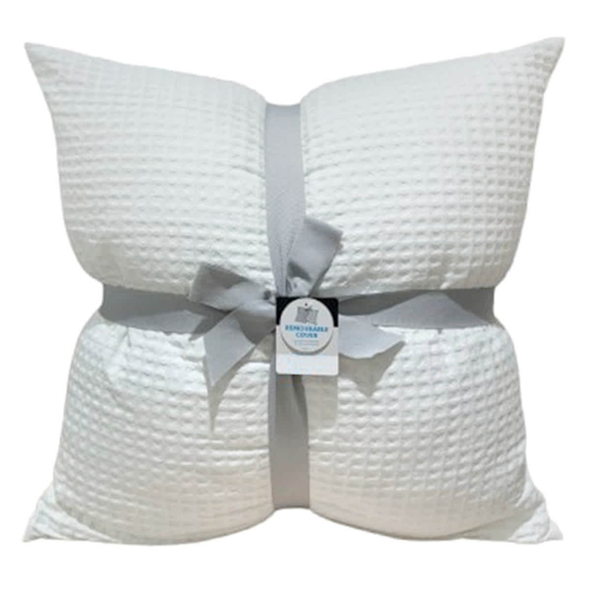 Crosby St. 2-Pack White Waffle Throw Pillows, 24"