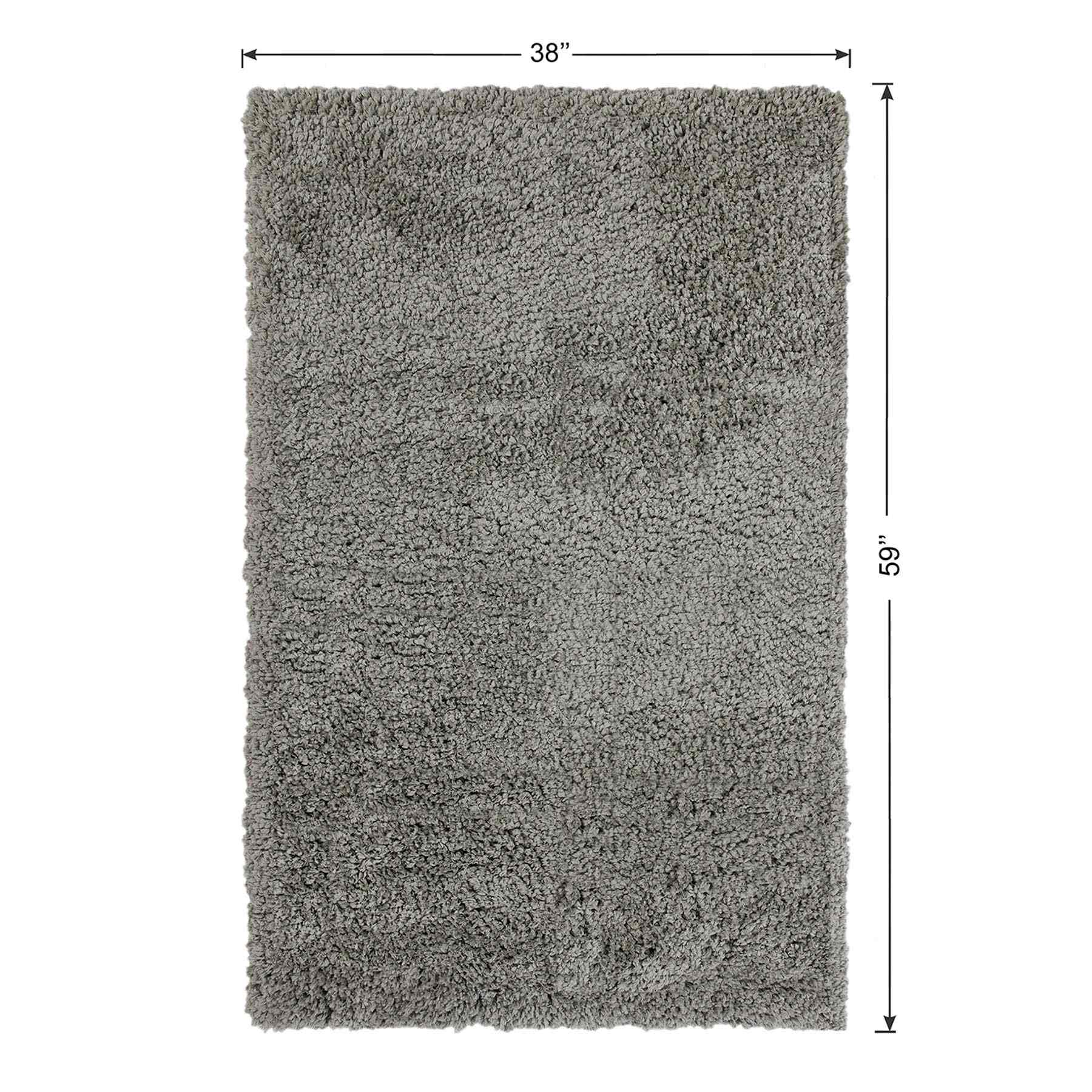 (C193) Kodiak Grey Shag Accent Rug, 3x5