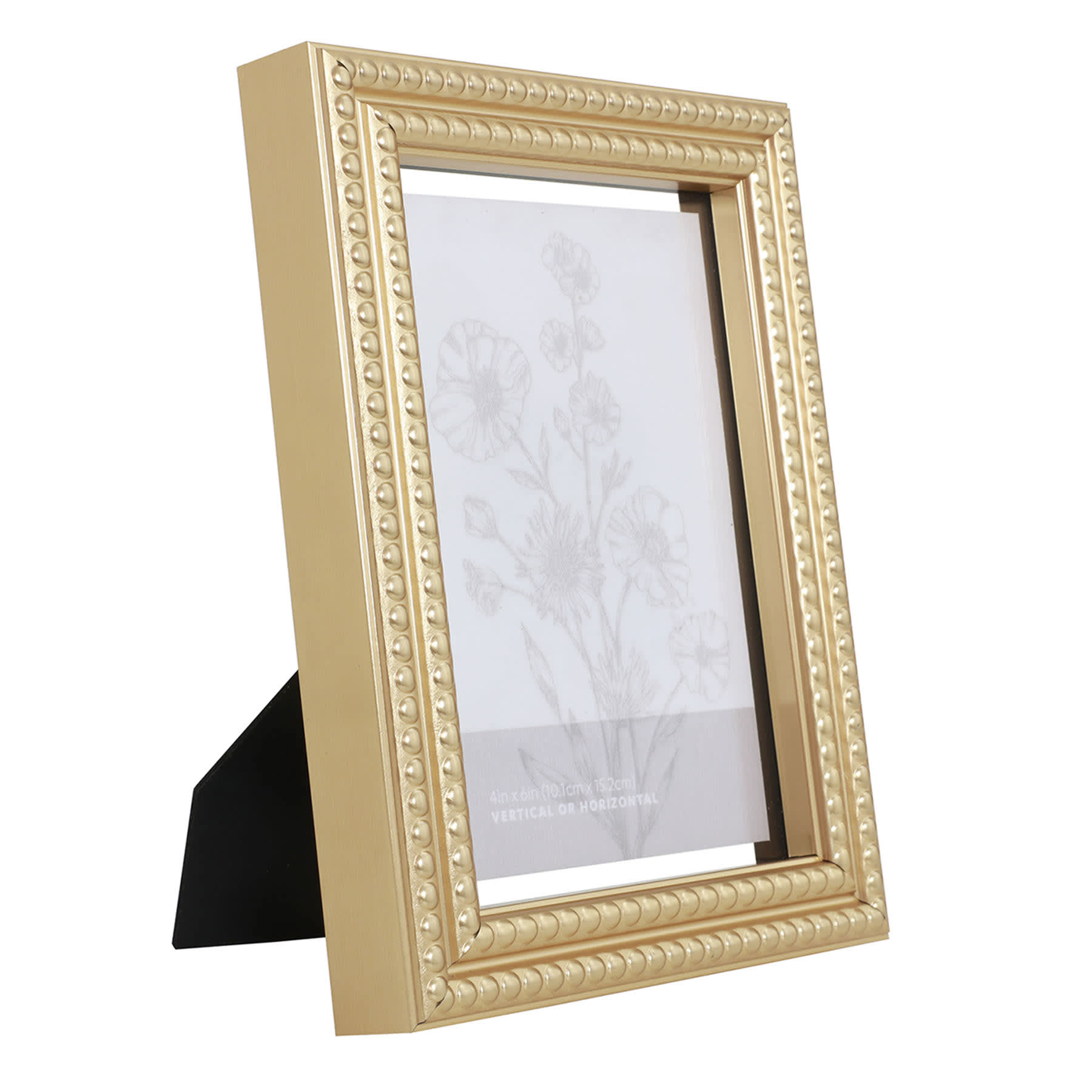 Gold Beaded Tabletop Float Picture Frame, 5x7