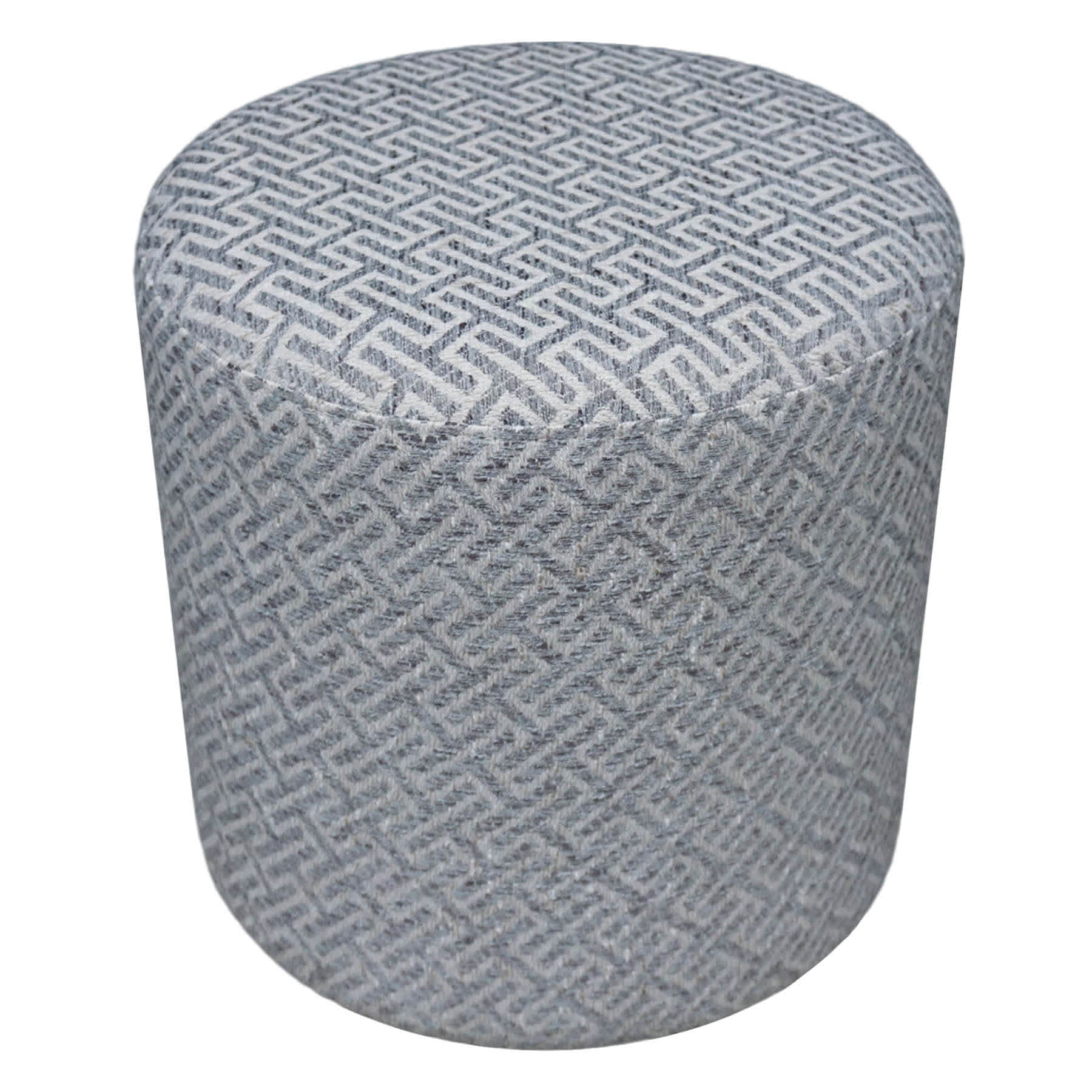 Providence Greta Greek Key Ottoman, Grey