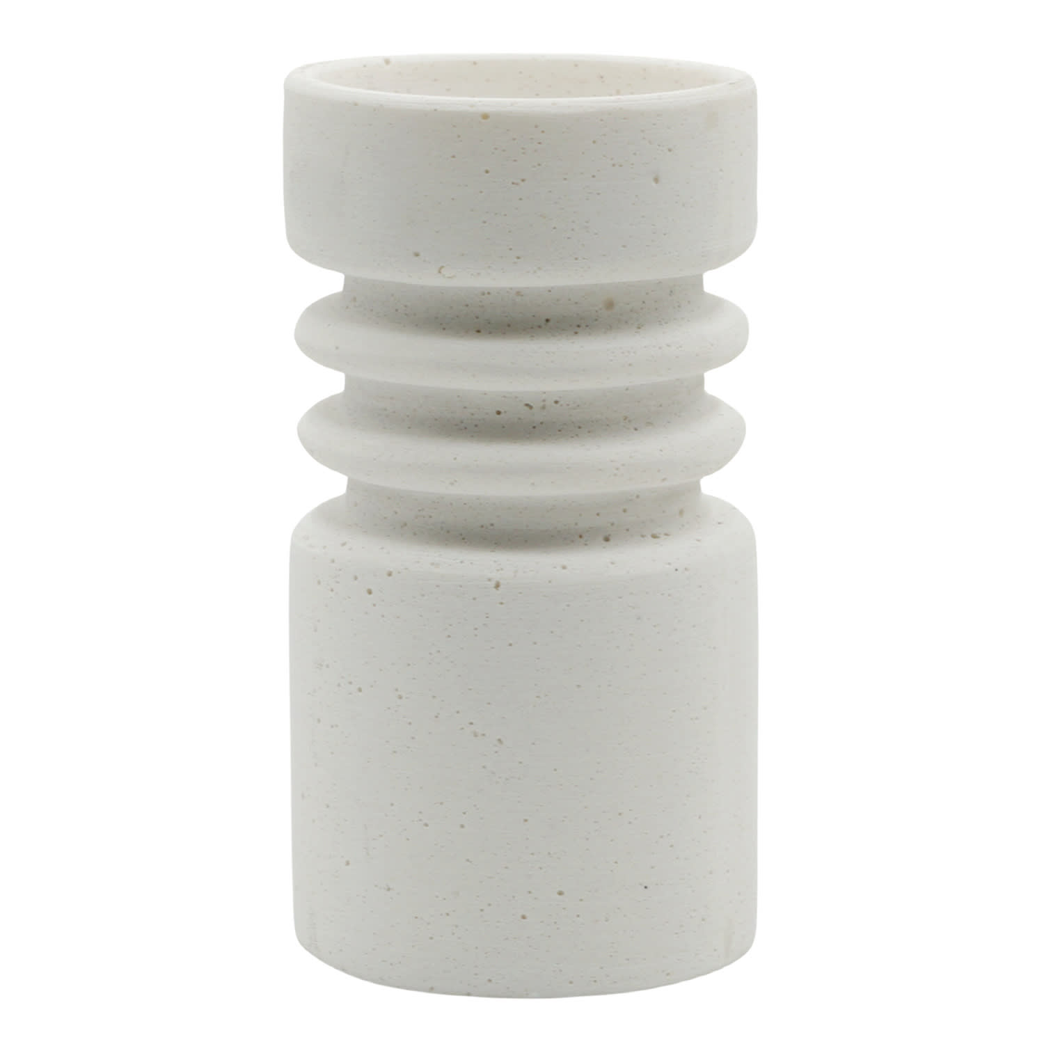 Crosby St. White Cement-Look Candle Holder, 7"