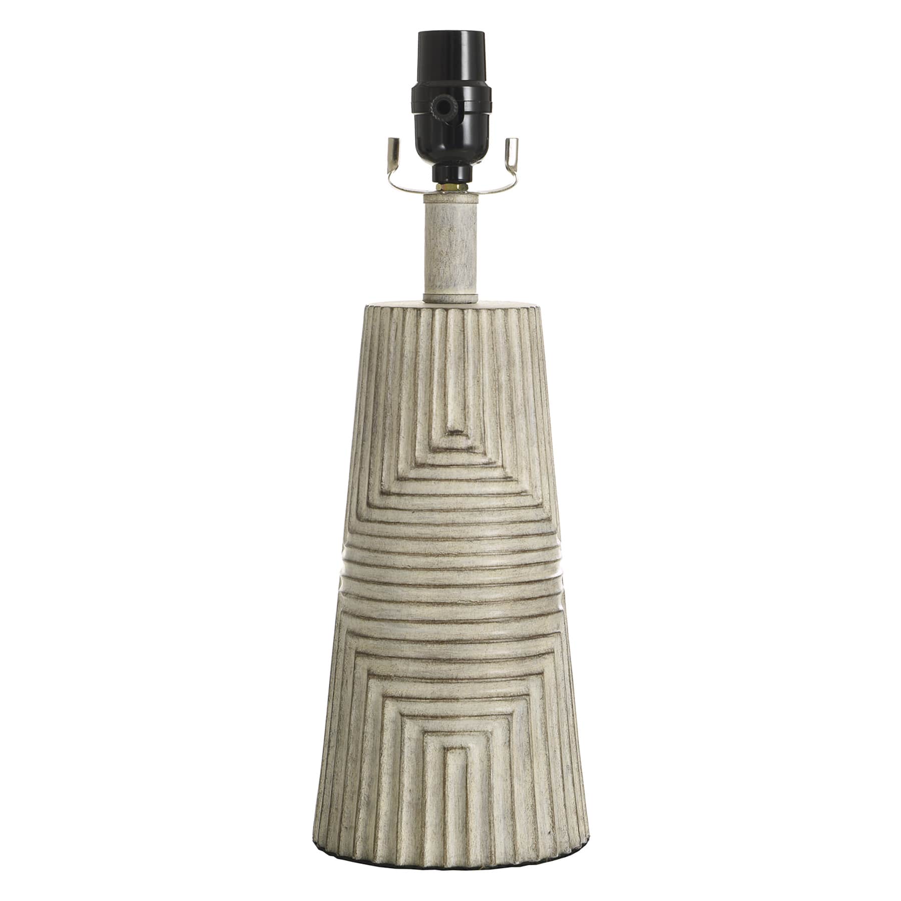 Found & Fable Dark Grey Geo Small Lamp Base, 15"