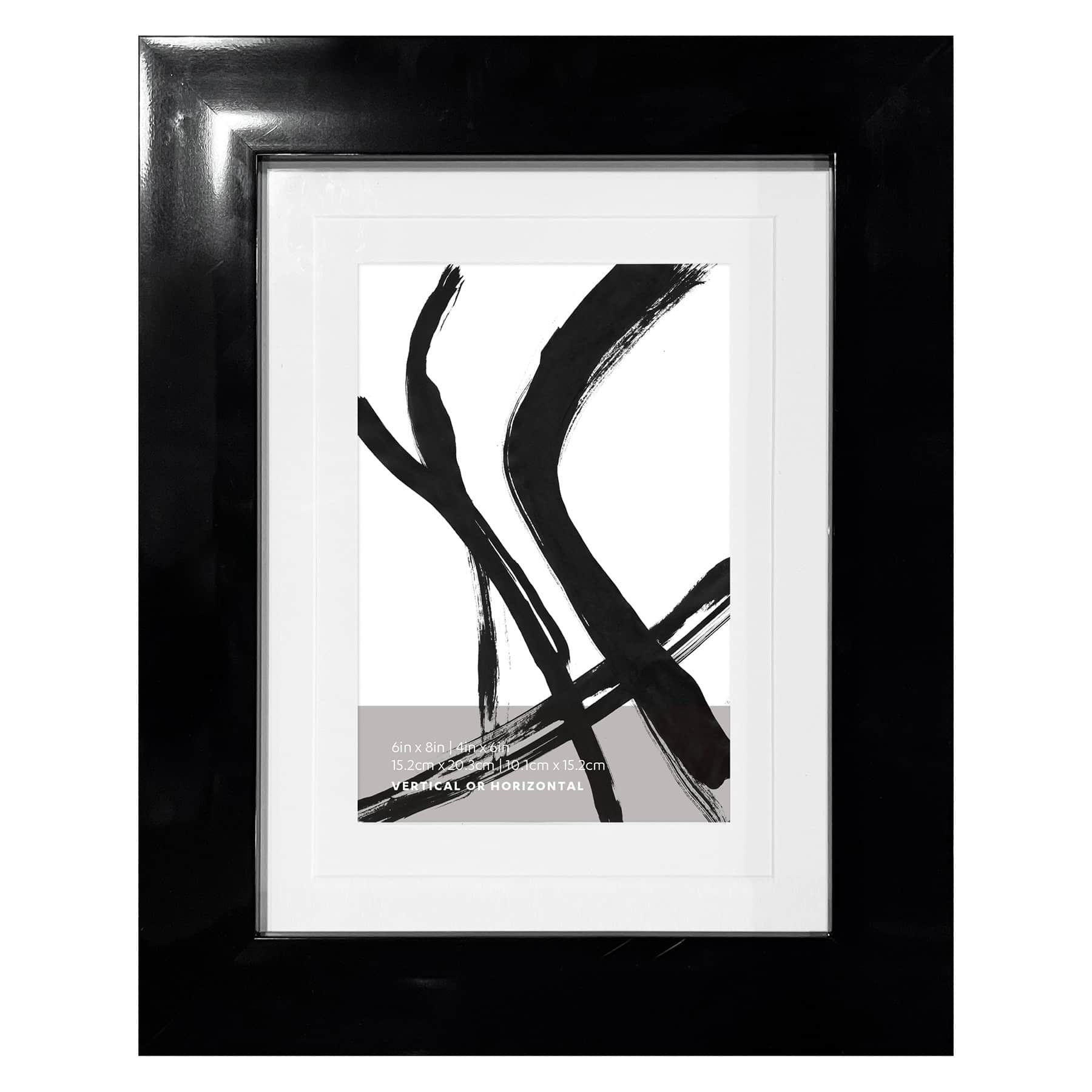 Black Double Mat Wide Wall Frame, 6x8