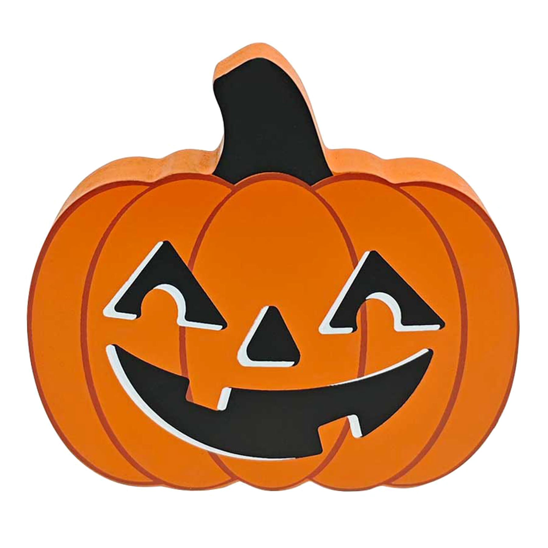Happy Haunting Orange Wooden Pumpkin Table Decor, 5"