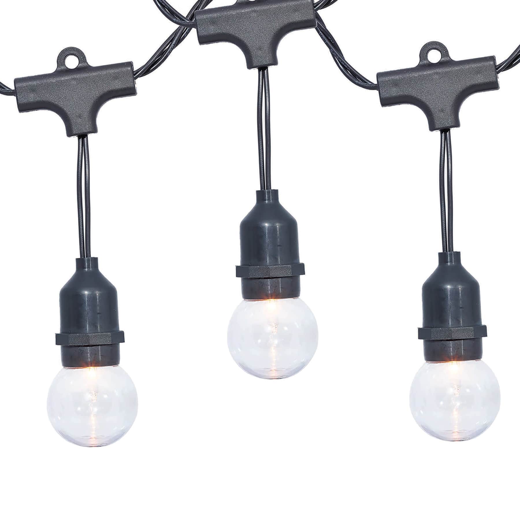 30-Count Clear G40 Globe String Lights with Black Commercial Wire